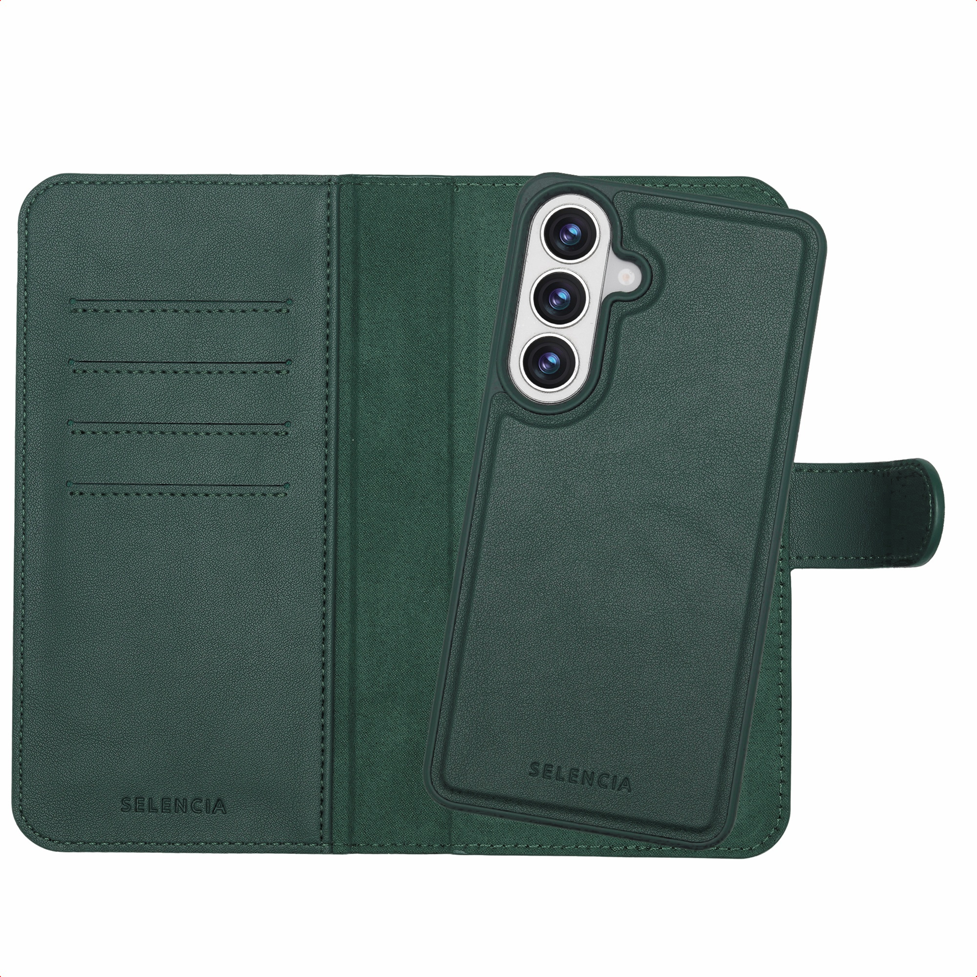 Selencia Olyn Abnehmbare Bookcase mit MagSafe für das Samsung Galaxy S26 Plus - Grün