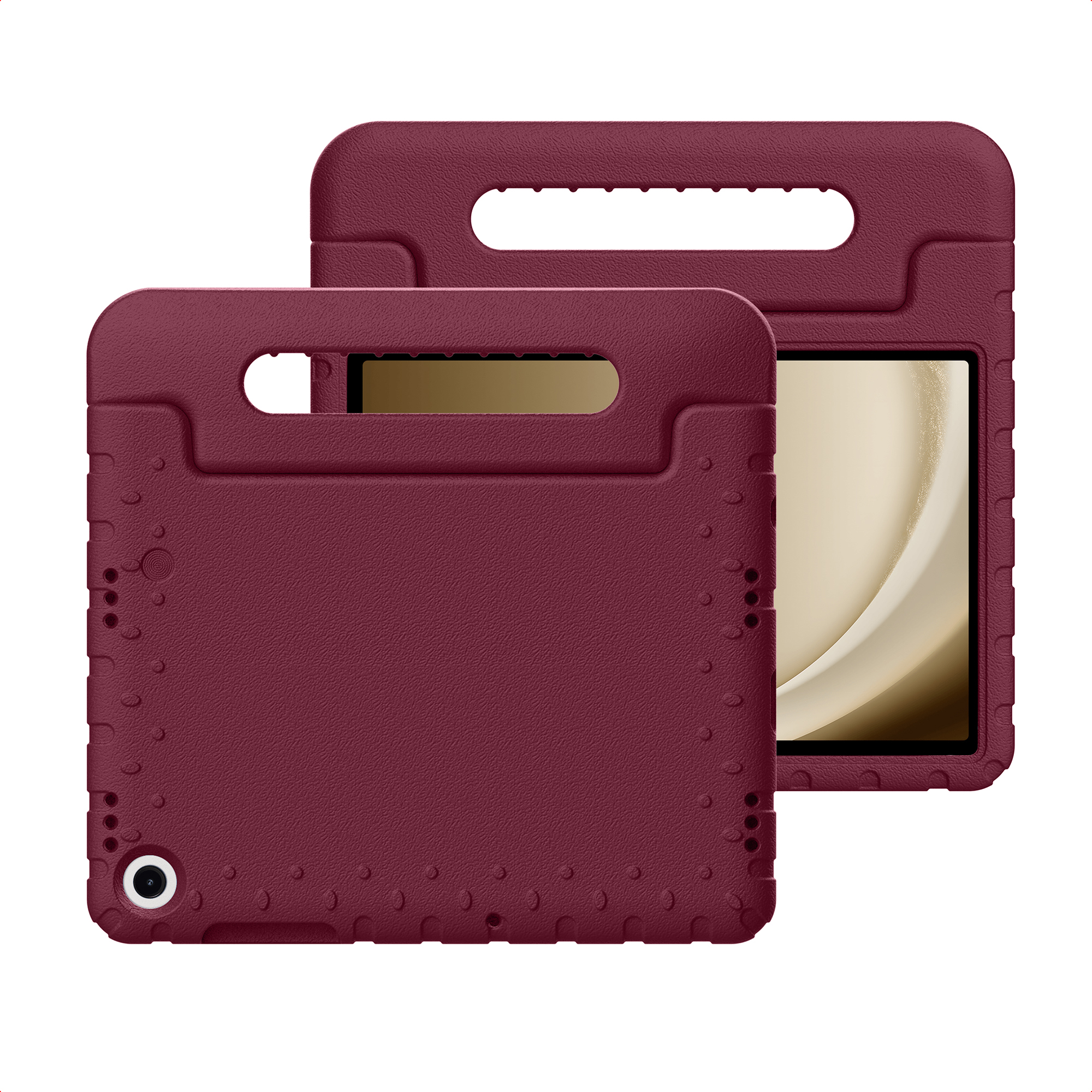 imoshion Schutzhülle mit Handgriff kindersicher für das Samsung Galaxy Tab A11 Plus / A9 Plus - Velvet Plum