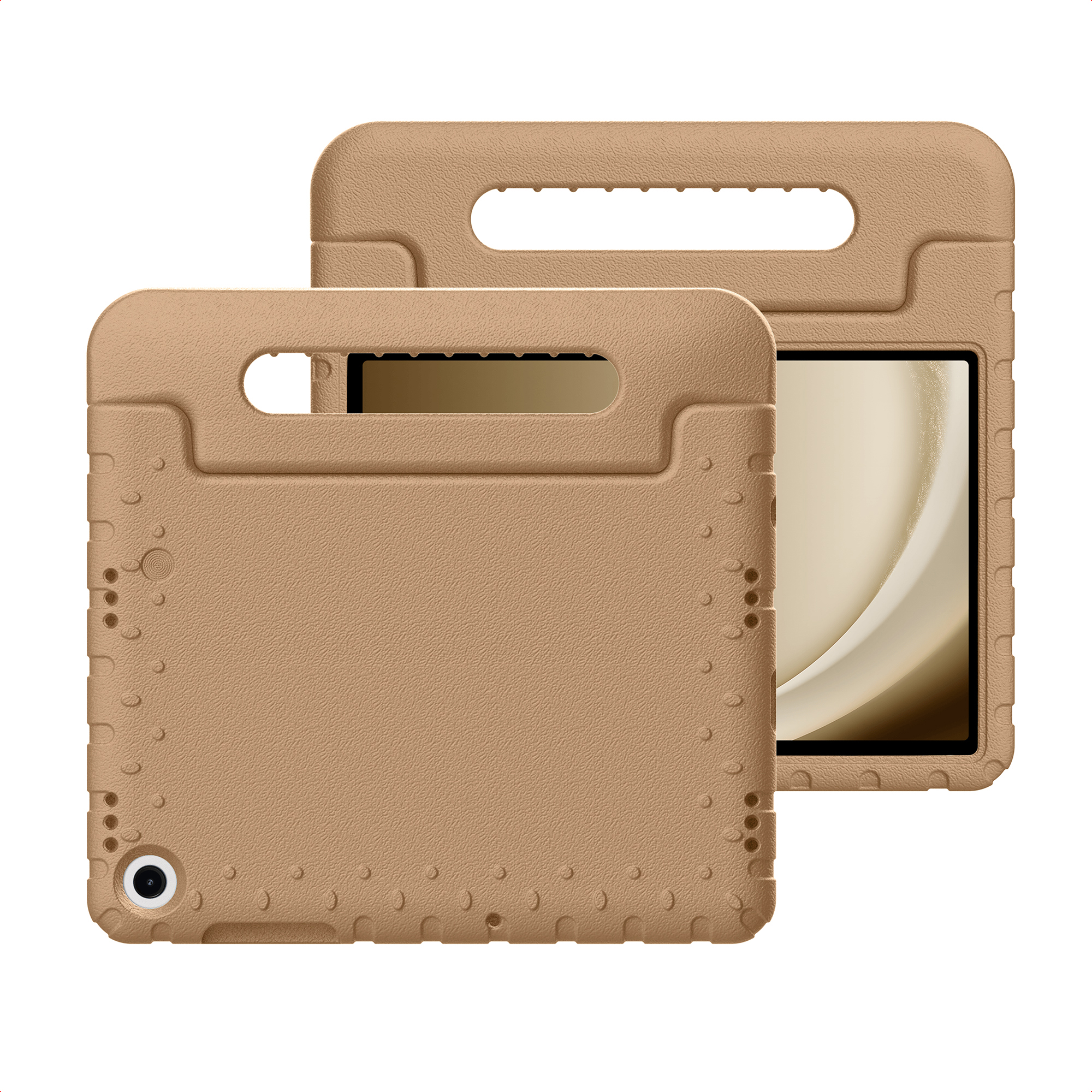 imoshion Schutzhülle mit Handgriff kindersicher für das Samsung Galaxy Tab A11 Plus / A9 Plus - Beige