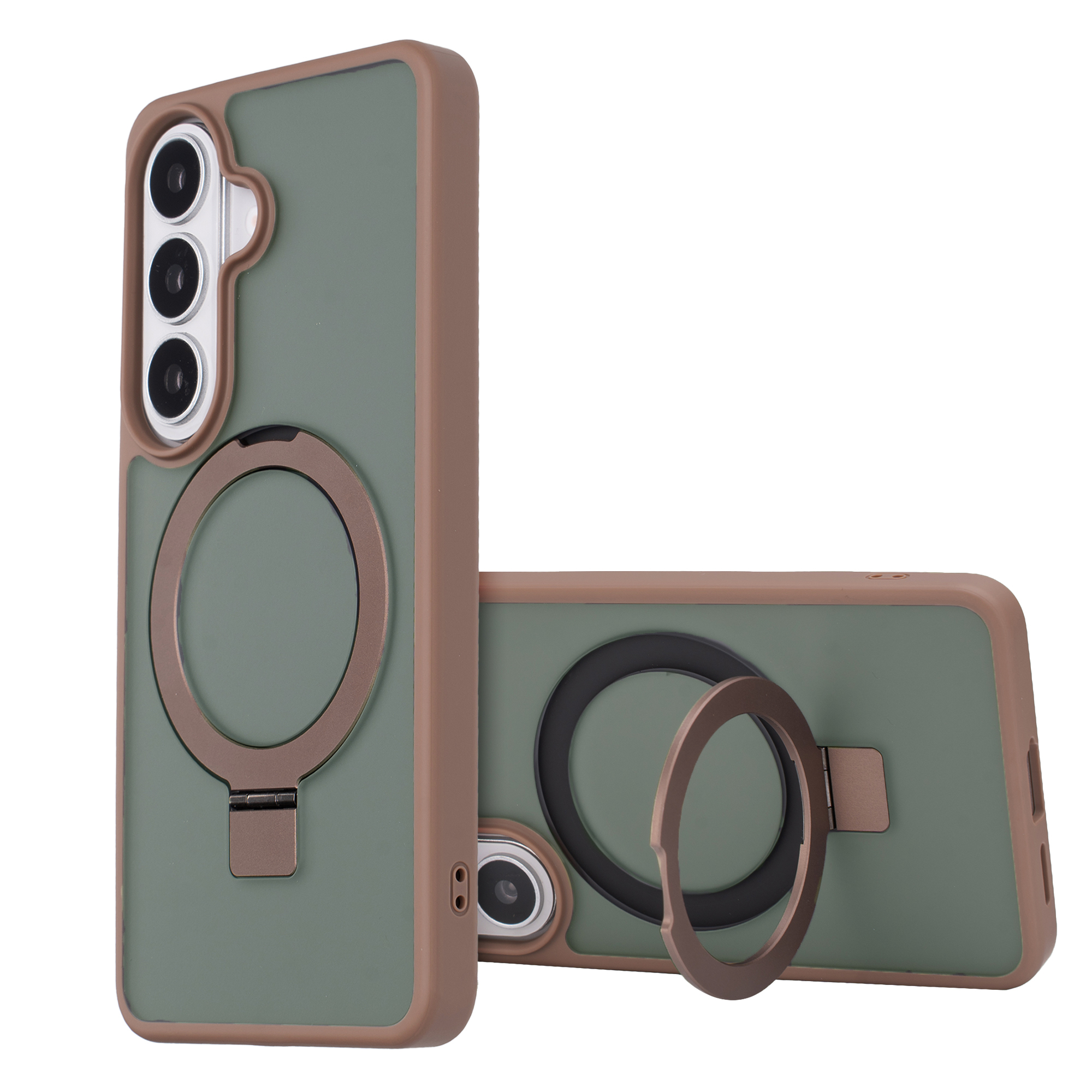 Accezz Ring Stand Backcover mit MagSafe für das Samsung Galaxy S26 - Braun