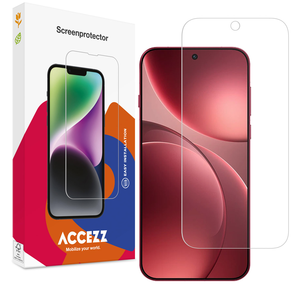 Accezz Screen Protector aus gehärtetem Glas für das Oppo Find X9 Pro