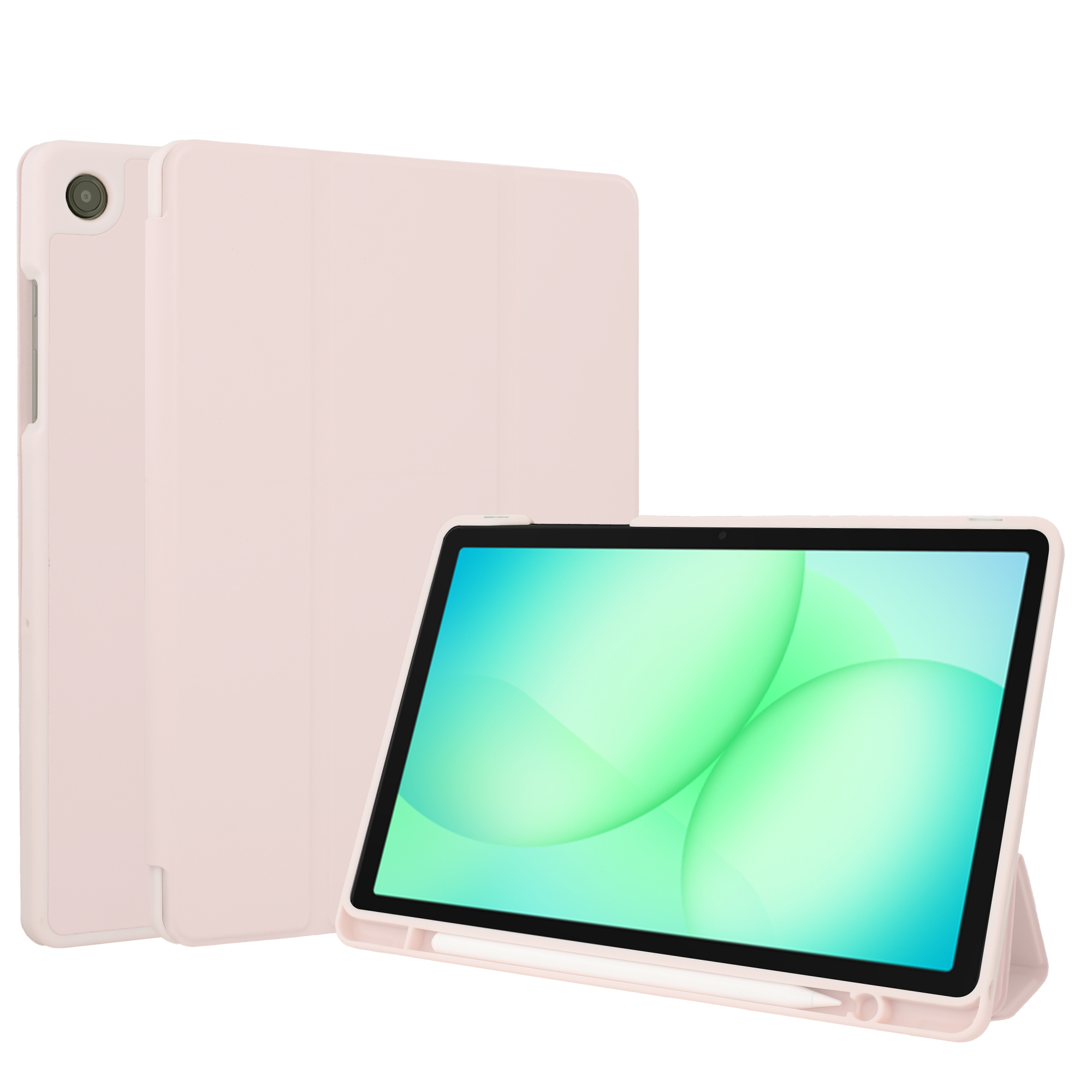 Accezz Smarte Klapphülle aus Silikon für das Samsung Galaxy Tab A11 Plus / A9 Plus - Rosa