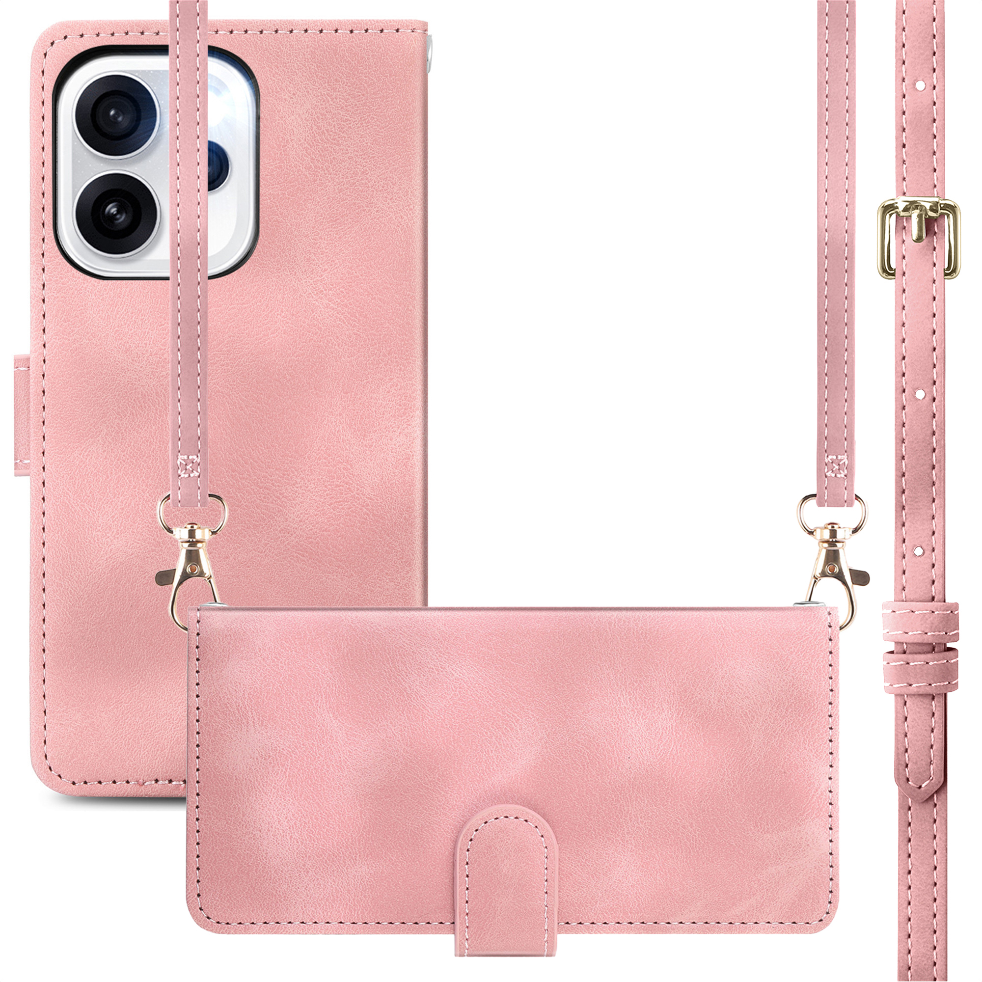 imoshion Klapphülle mit Kordel für das Oppo Reno15 Pro (5G) - Rosa