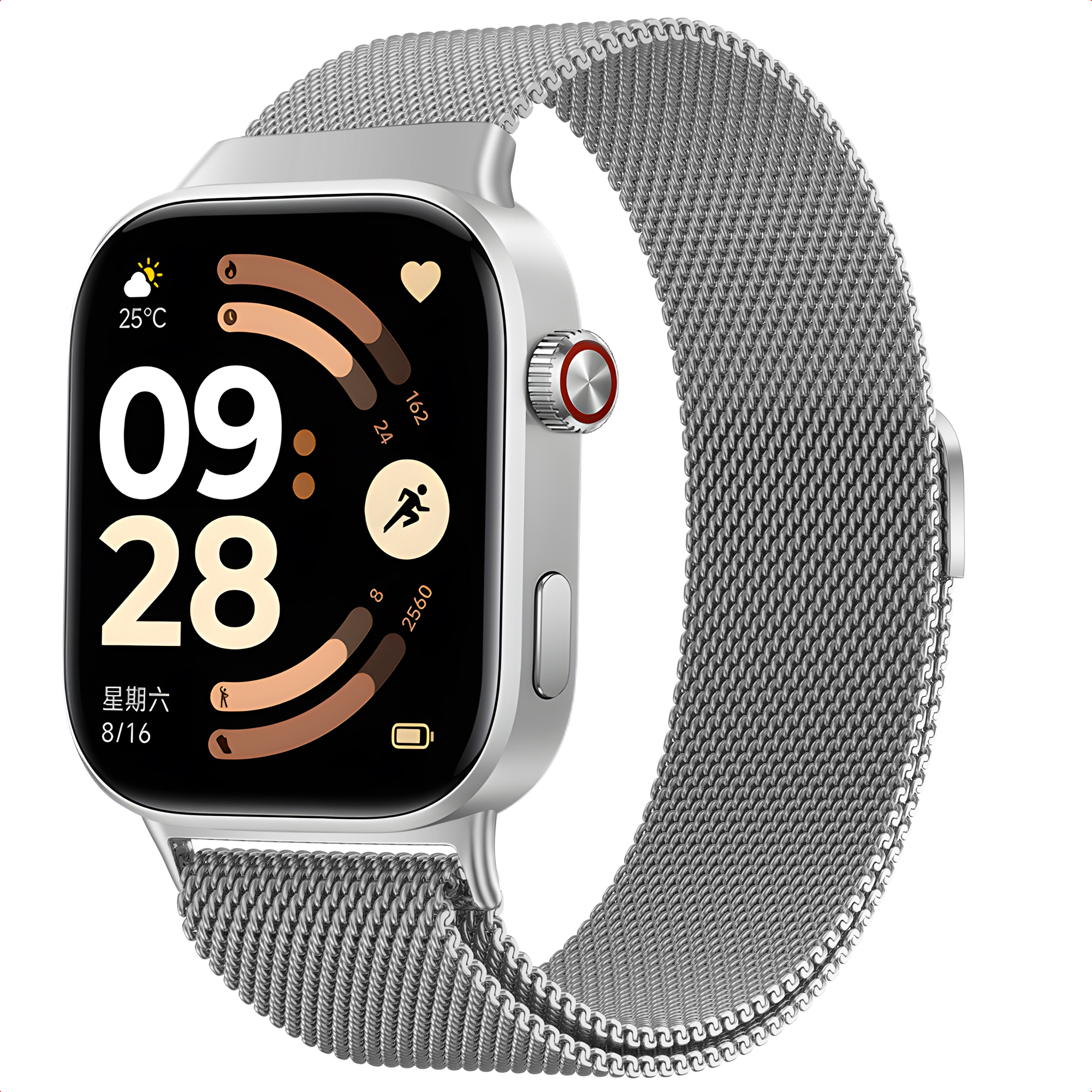 imoshion Magnetisches Milanaise Armband für Xiaomi Smart Band 10 Pro / 9 Pro / 8 Pro / Redmi Watch 6 / 5 / 4 - Silber