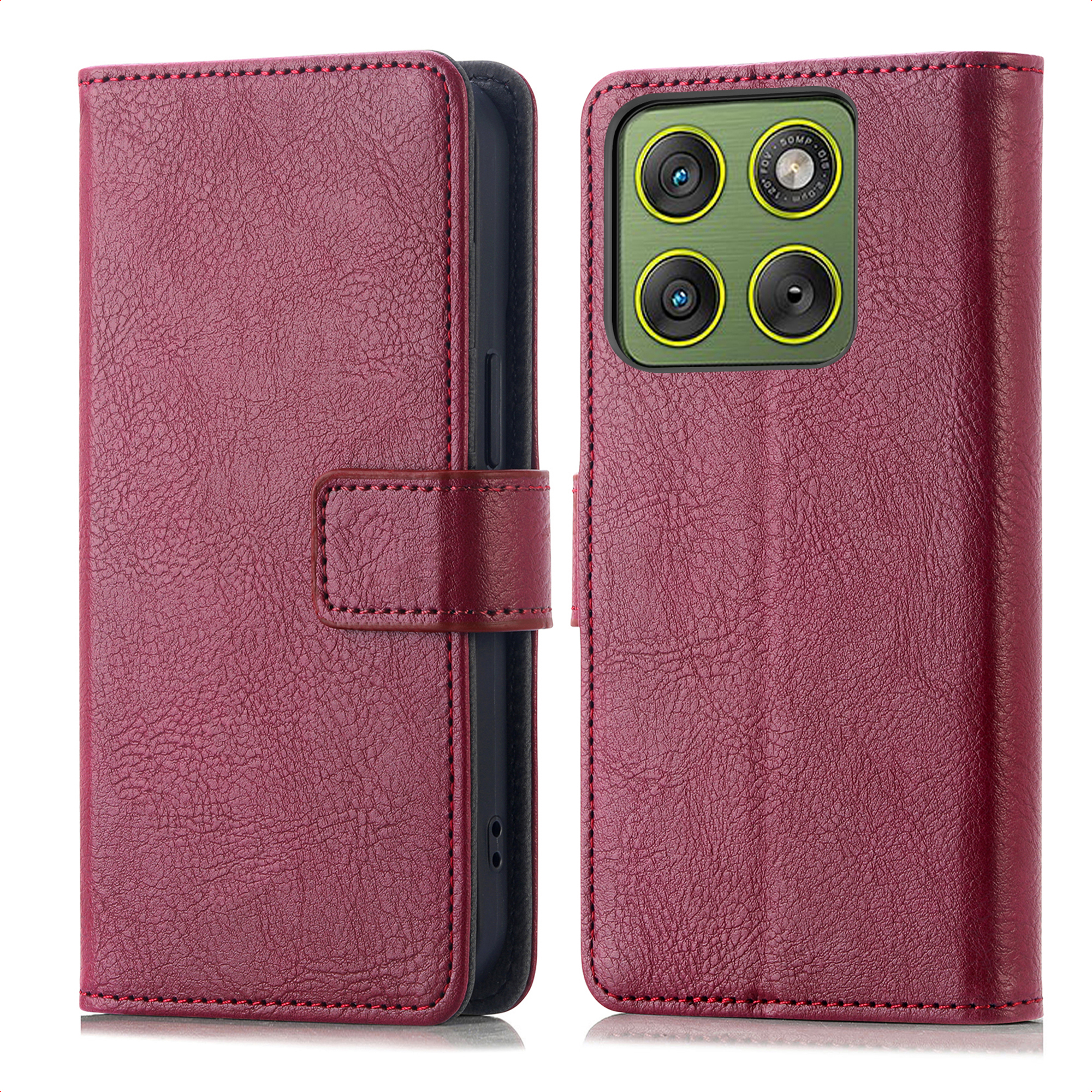 imoshion Luxuriöse Klapphülle für das Motorola Edge 70 - Bordeaux