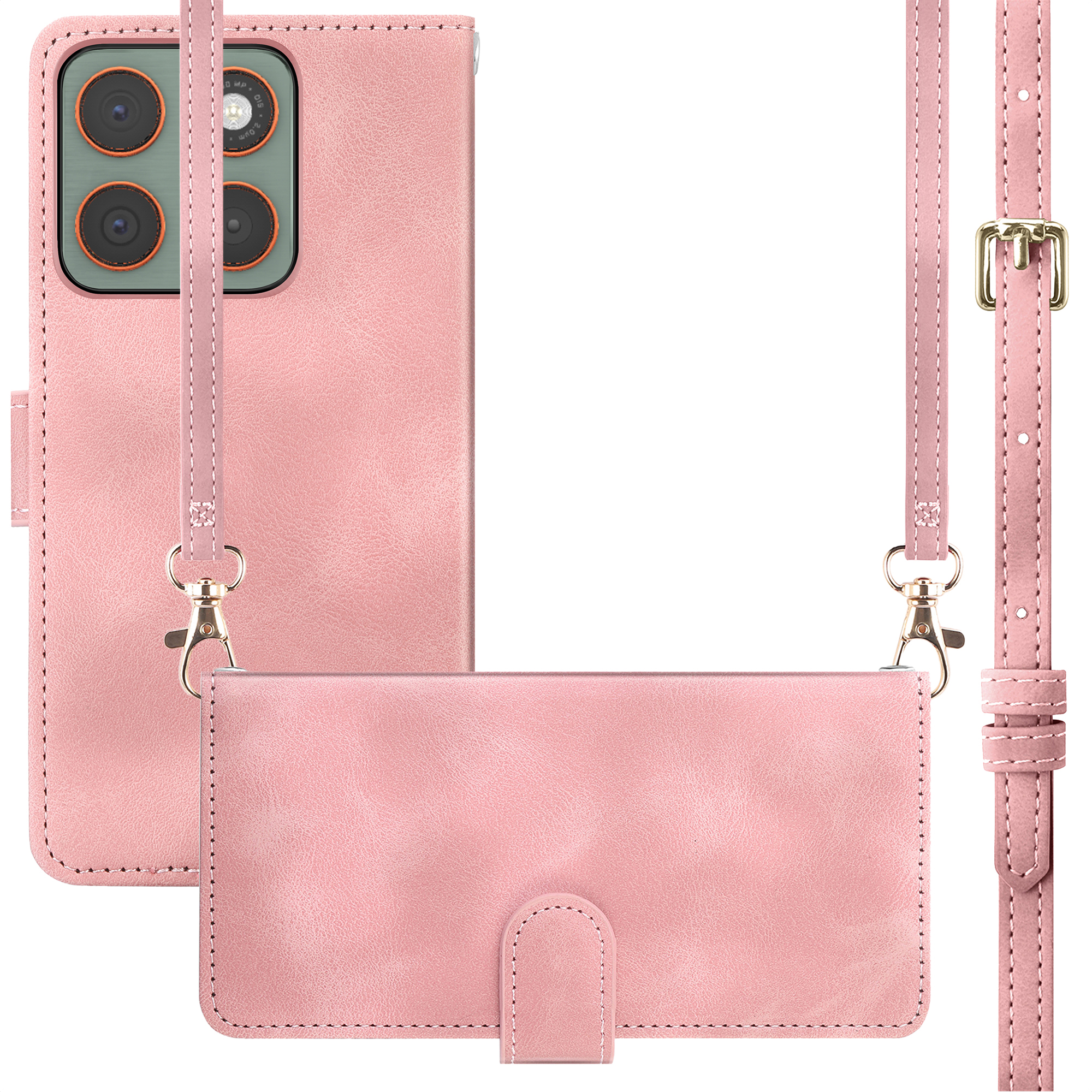 imoshion Klapphülle mit Kordel für das Motorola Edge 70 - Rosa