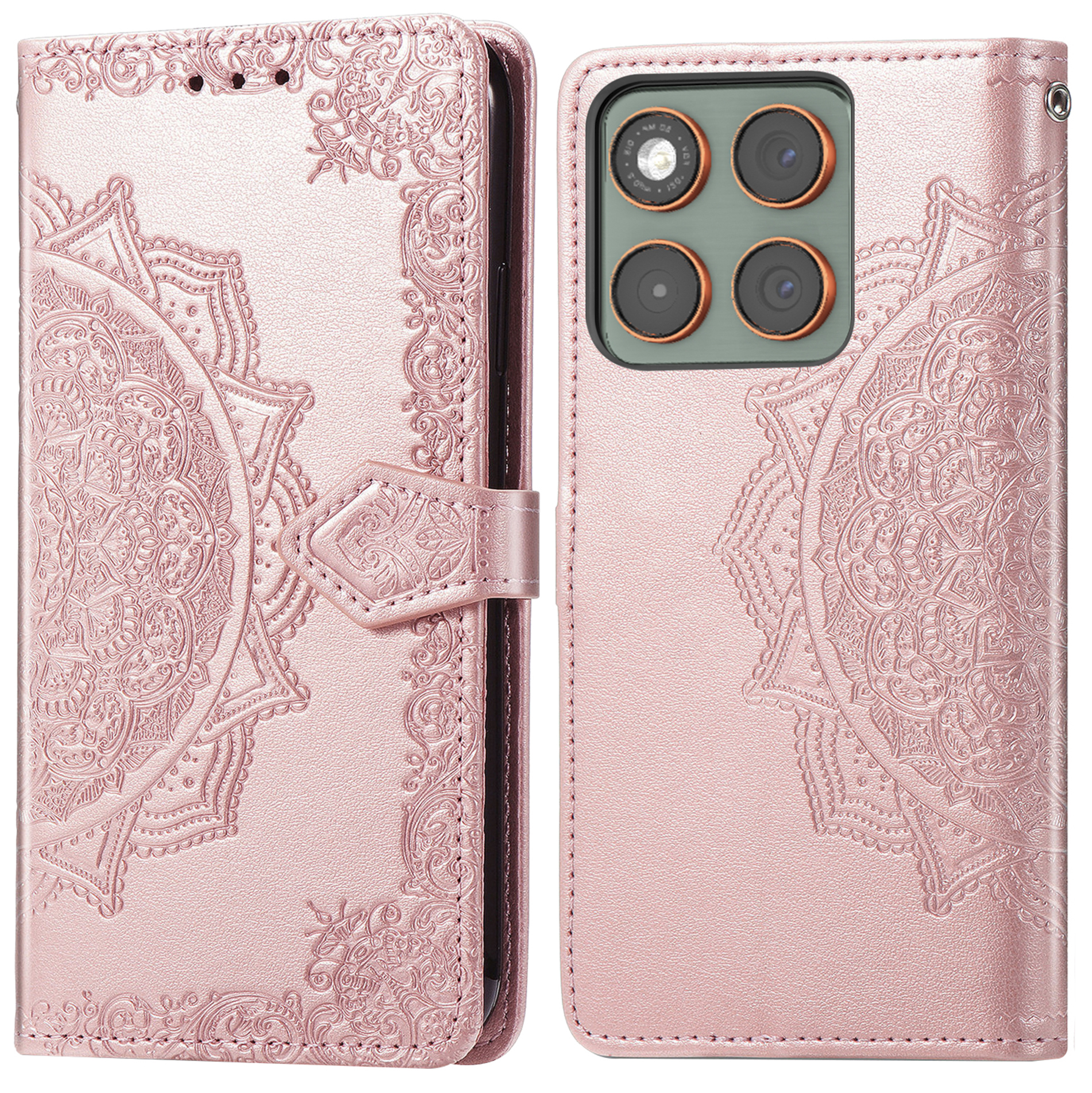 imoshion Mandala Klapphülle für das Motorola Edge 70 - Rose Gold