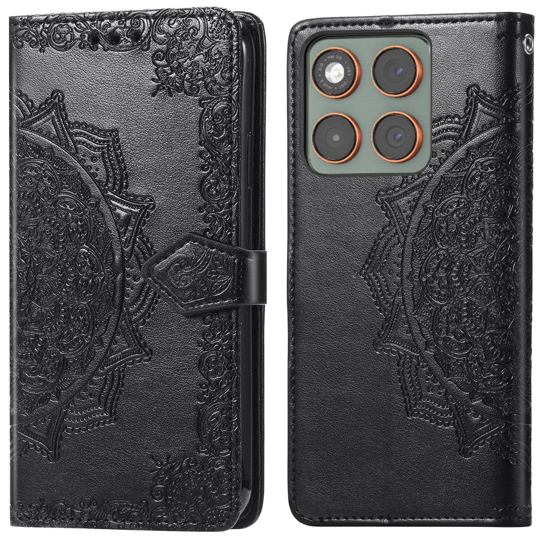 imoshion Mandala Klapphülle für das Motorola Edge 70 - Schwarz
