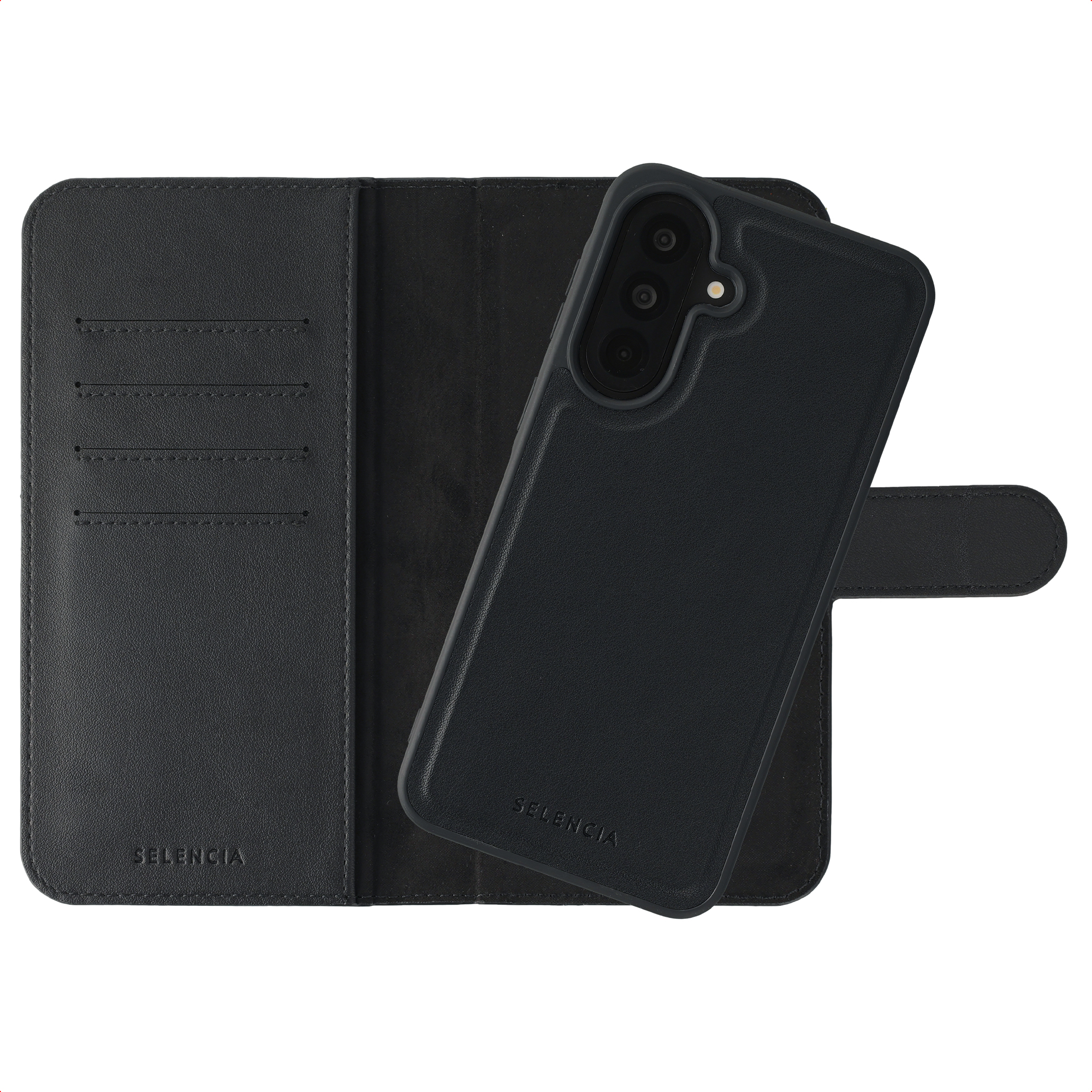 Selencia Olyn Abnehmbare Bookcase mit MagSafe für das Samsung Galaxy A37 (5G) - Schwarz