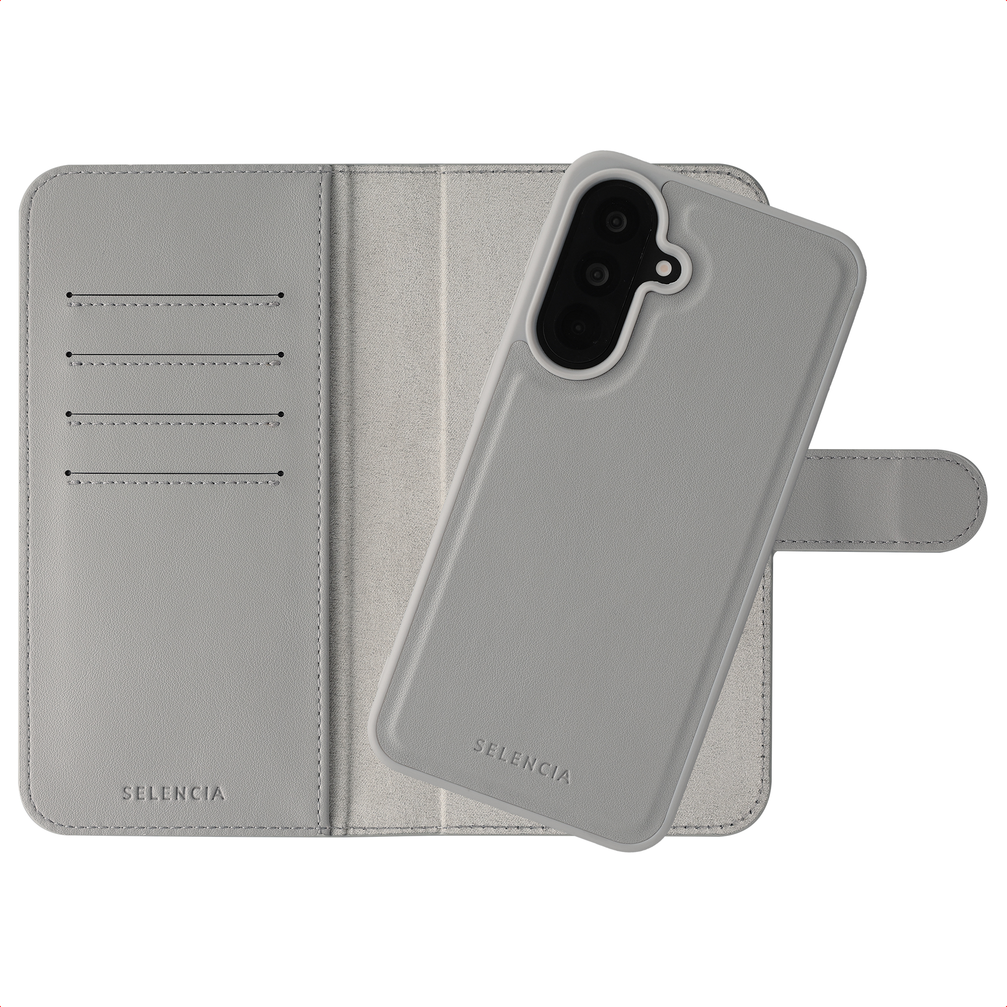 Selencia Olyn Abnehmbare Bookcase mit MagSafe für das Samsung Galaxy A37 (5G) - Grau