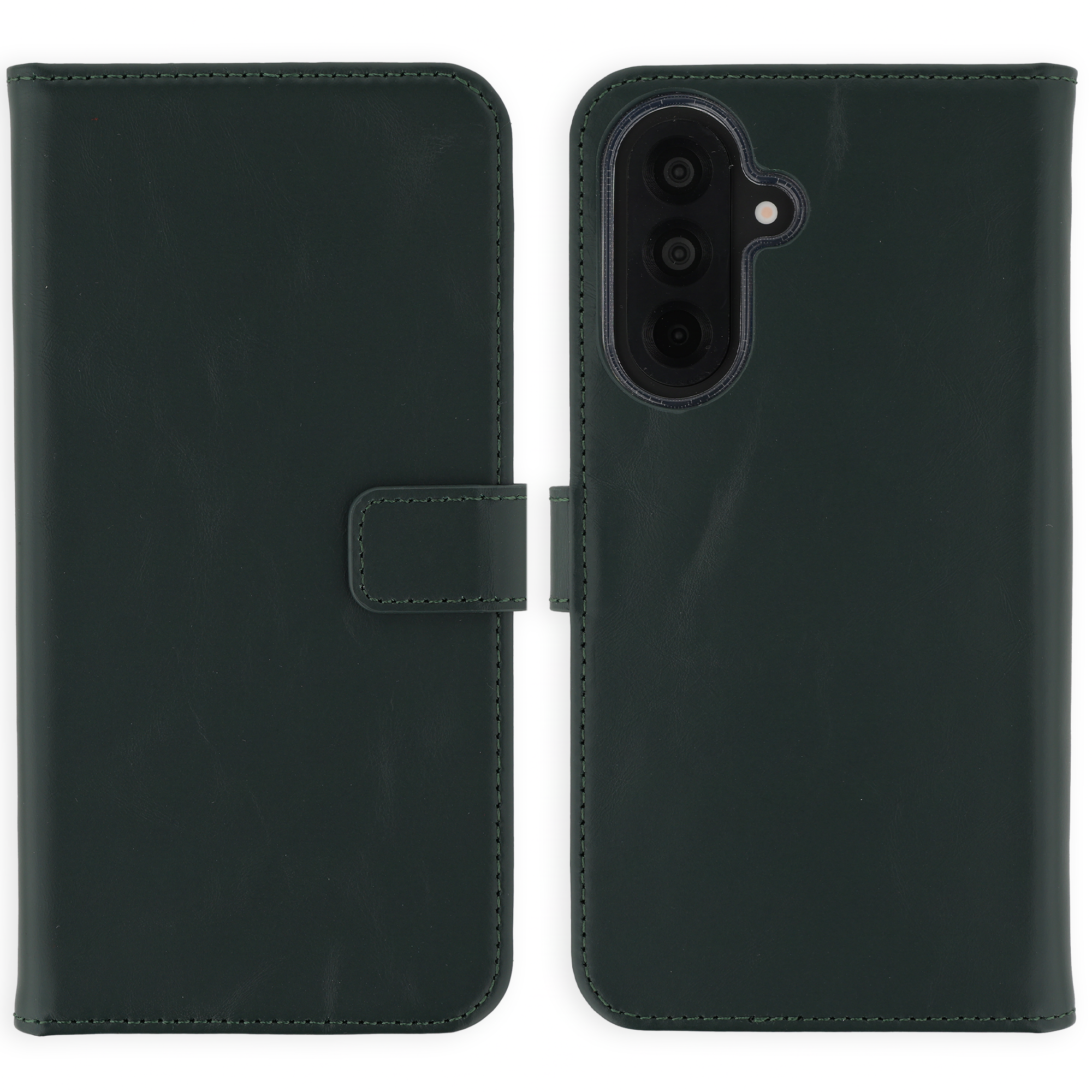 Selencia Echtleder Klapphülle für das Samsung Galaxy A37 (5G) - Grün