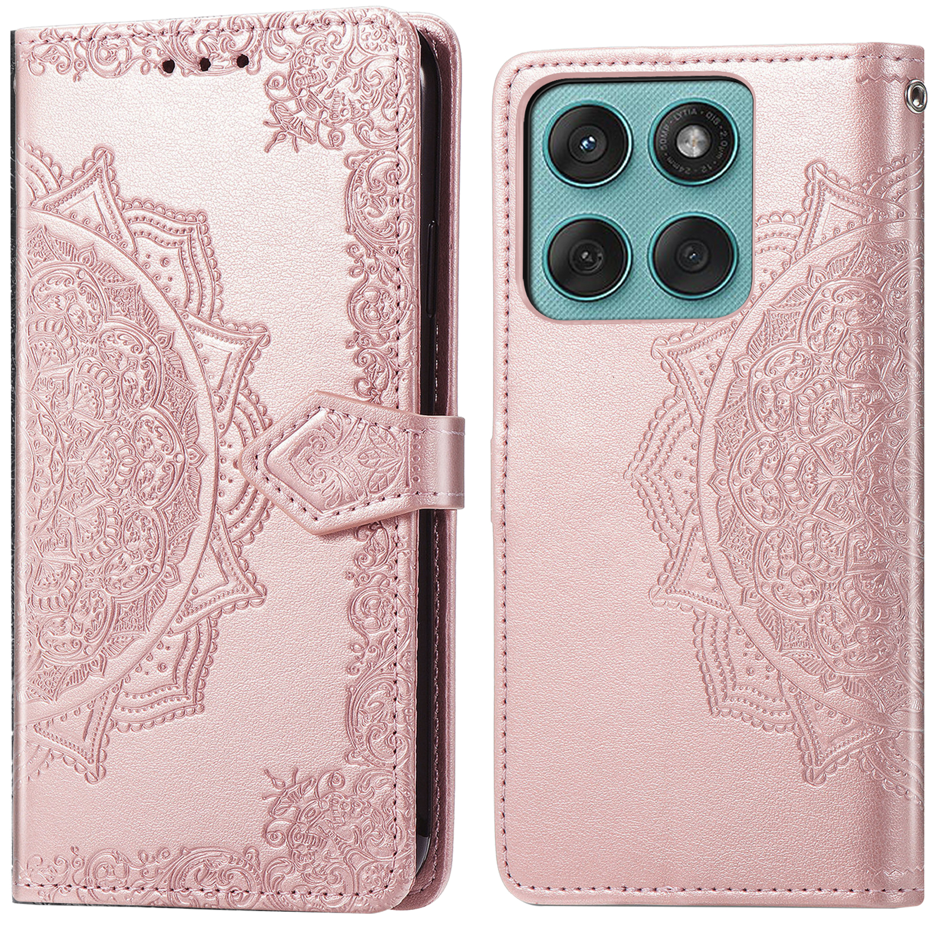 imoshion Mandala Klapphülle für das Motorola Moto G57 Power - Rosé gold