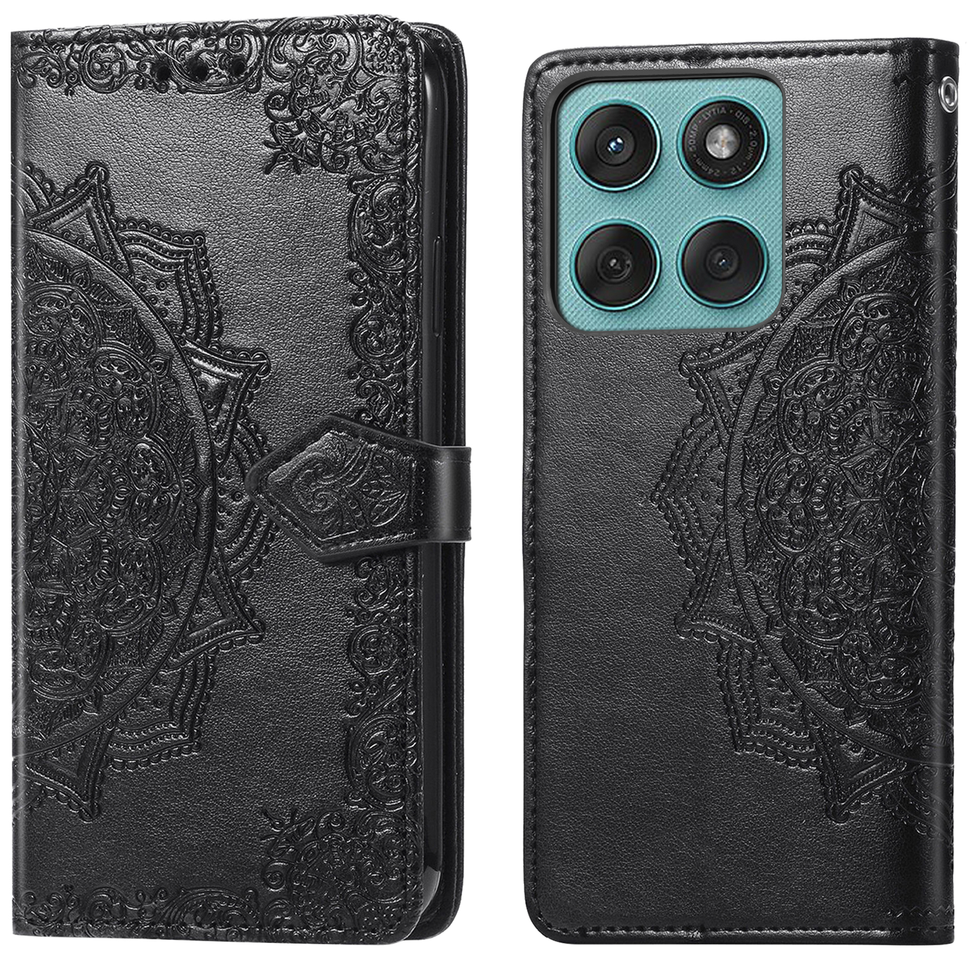 imoshion Mandala Klapphülle für das Motorola Moto G57 Power - Schwarz