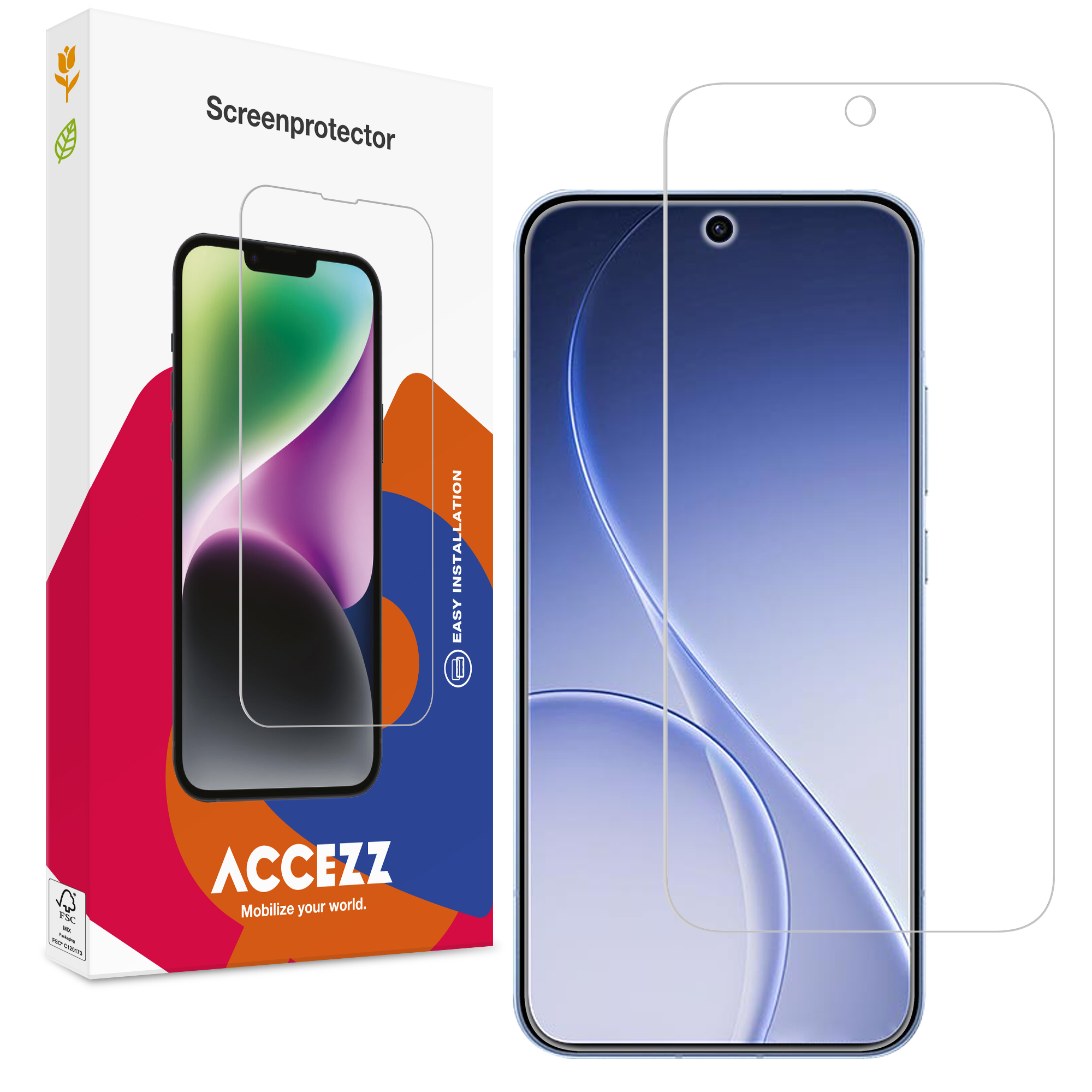 Accezz Screen Protector aus gehärtetem Glas für das Oppo Reno15 (5G)