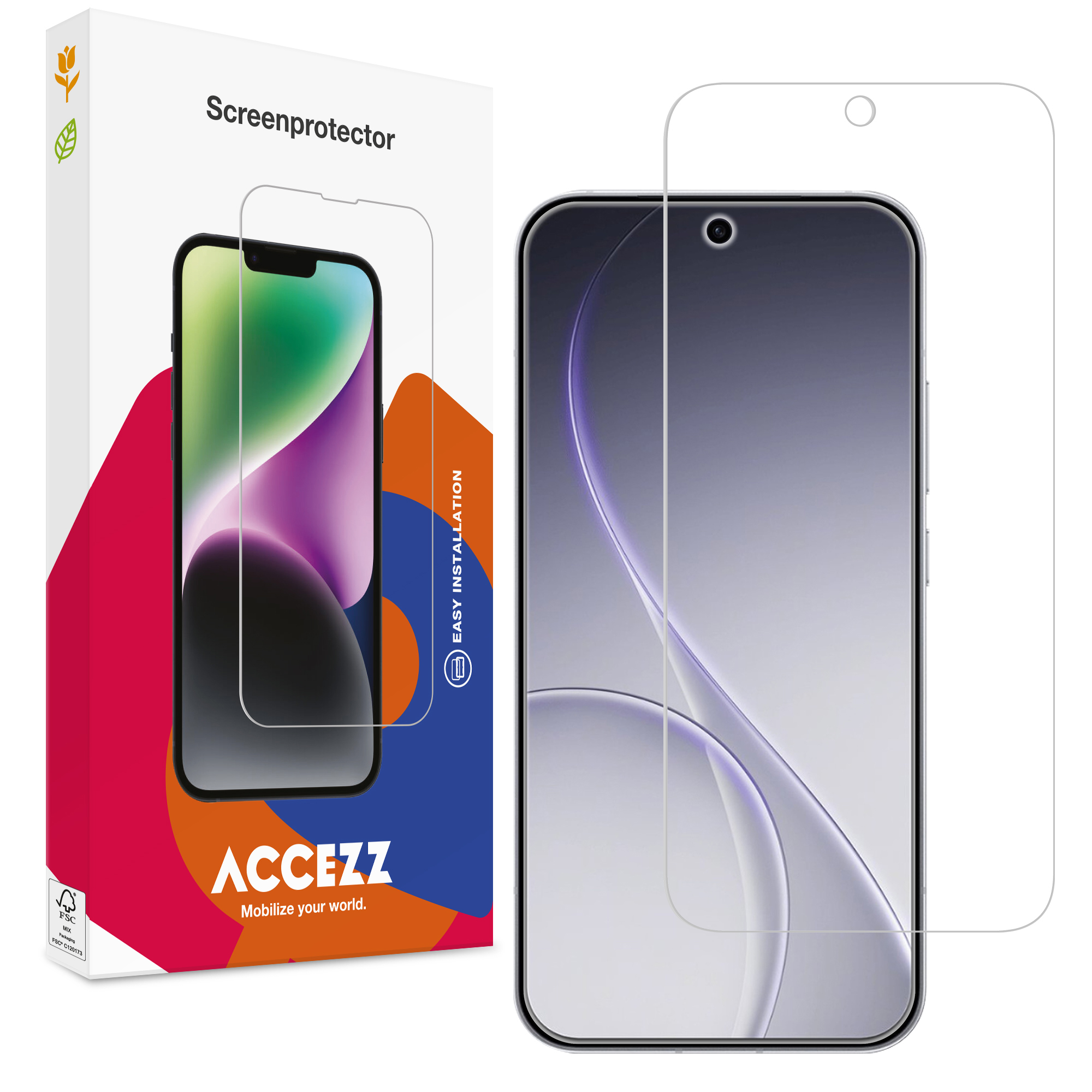 Accezz Screen Protector aus gehärtetem Glas für das Oppo Reno15 Pro (5G)