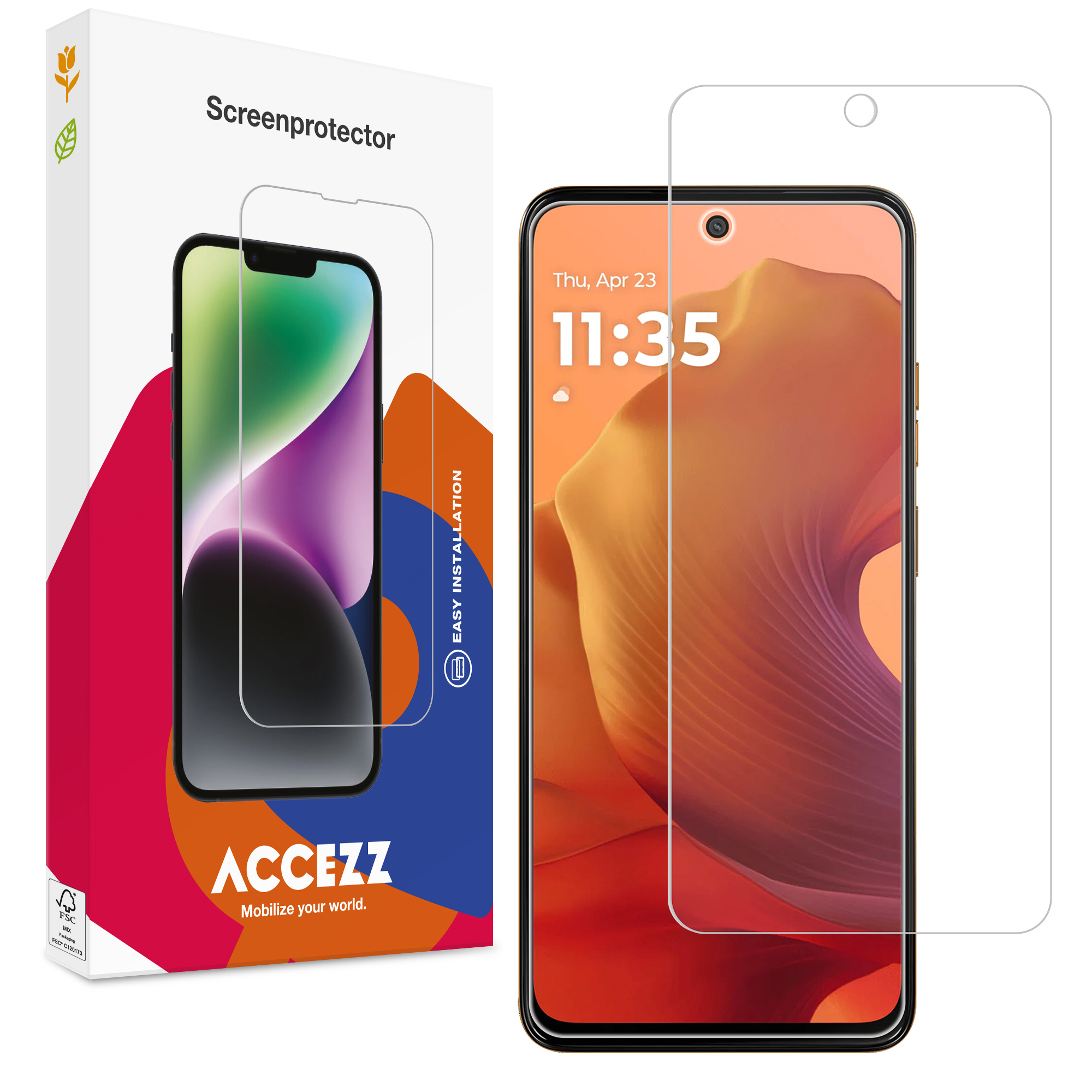 Accezz Screen Protector aus gehärtetem Glas für das Motorola Moto G57 Power