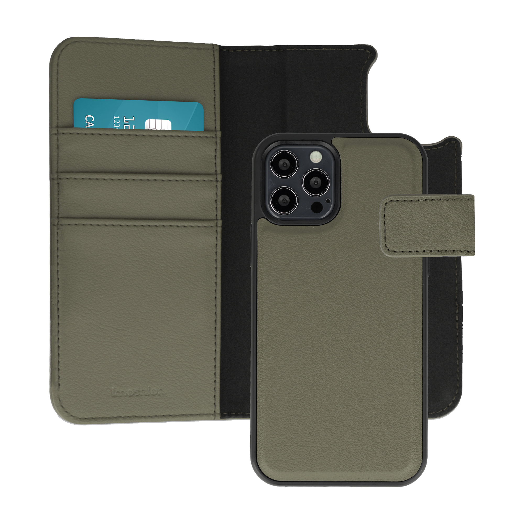 imoshion Herausnehmbare 2-in-1 Luxus-Bookcase für das Apple iPhone 12 (Pro) - Grün