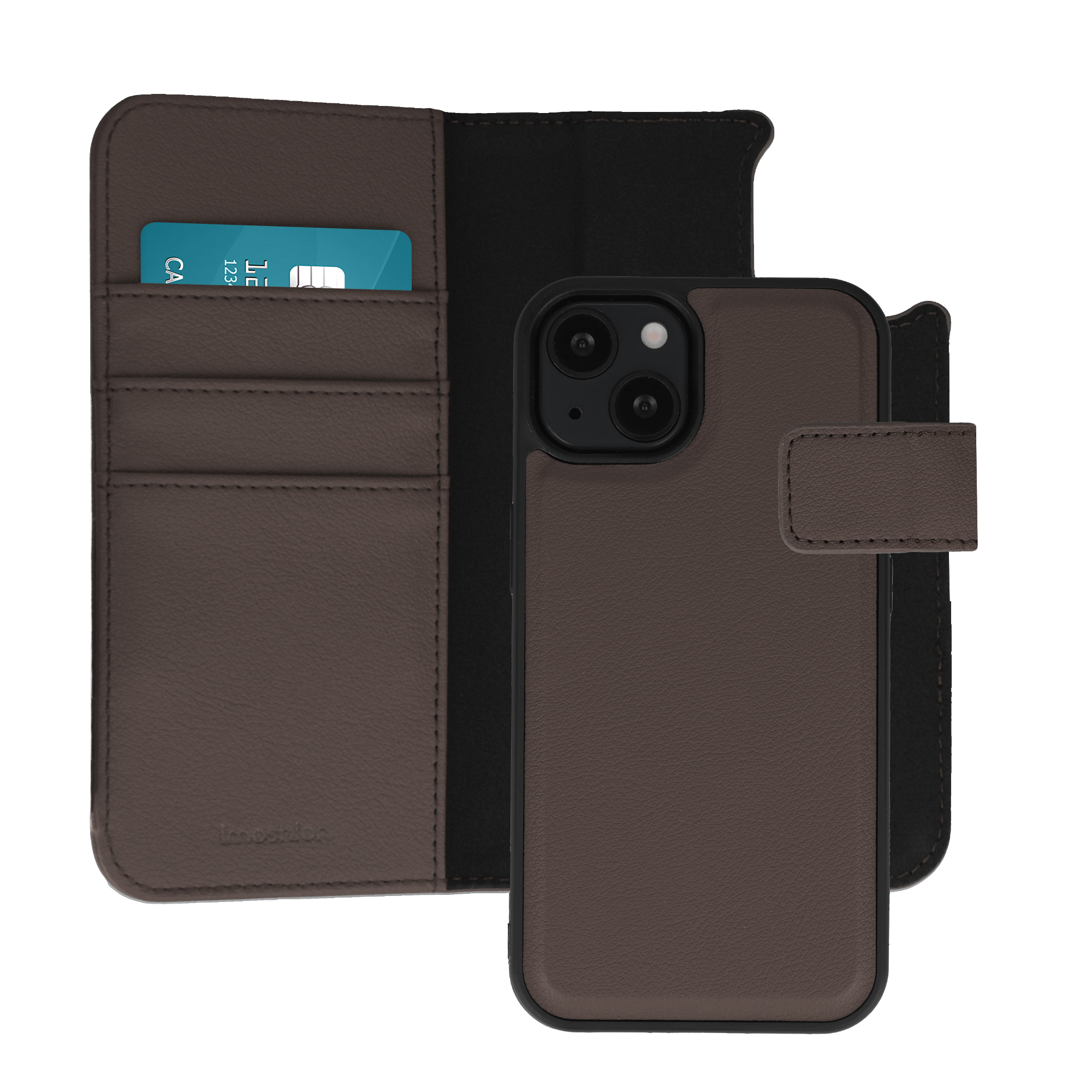 imoshion Herausnehmbare 2-in-1 Luxus-Bookcase für das Apple iPhone 13 - Braun