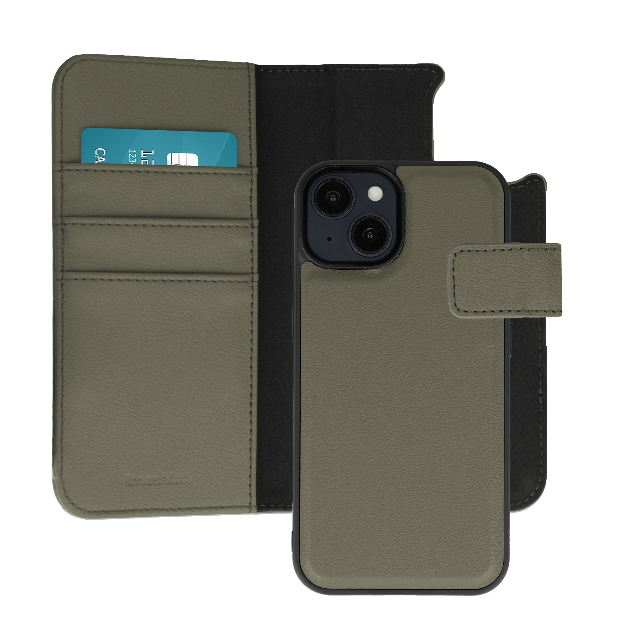 imoshion Herausnehmbare 2-in-1 Luxus-Bookcase für das Apple iPhone 14 - Grün