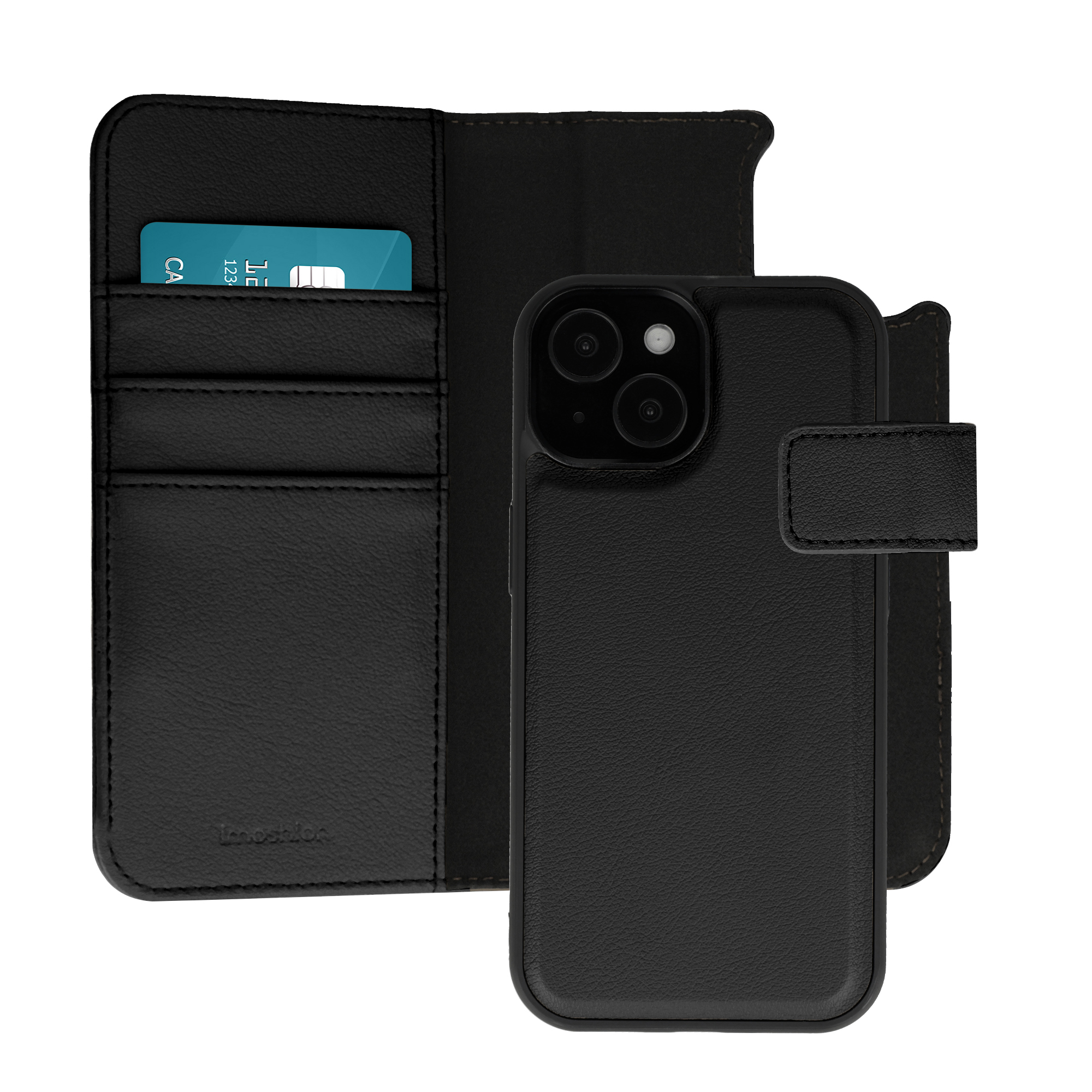 imoshion Herausnehmbare 2-in-1 Luxus-Bookcase für das Apple iPhone 15 - Schwarz