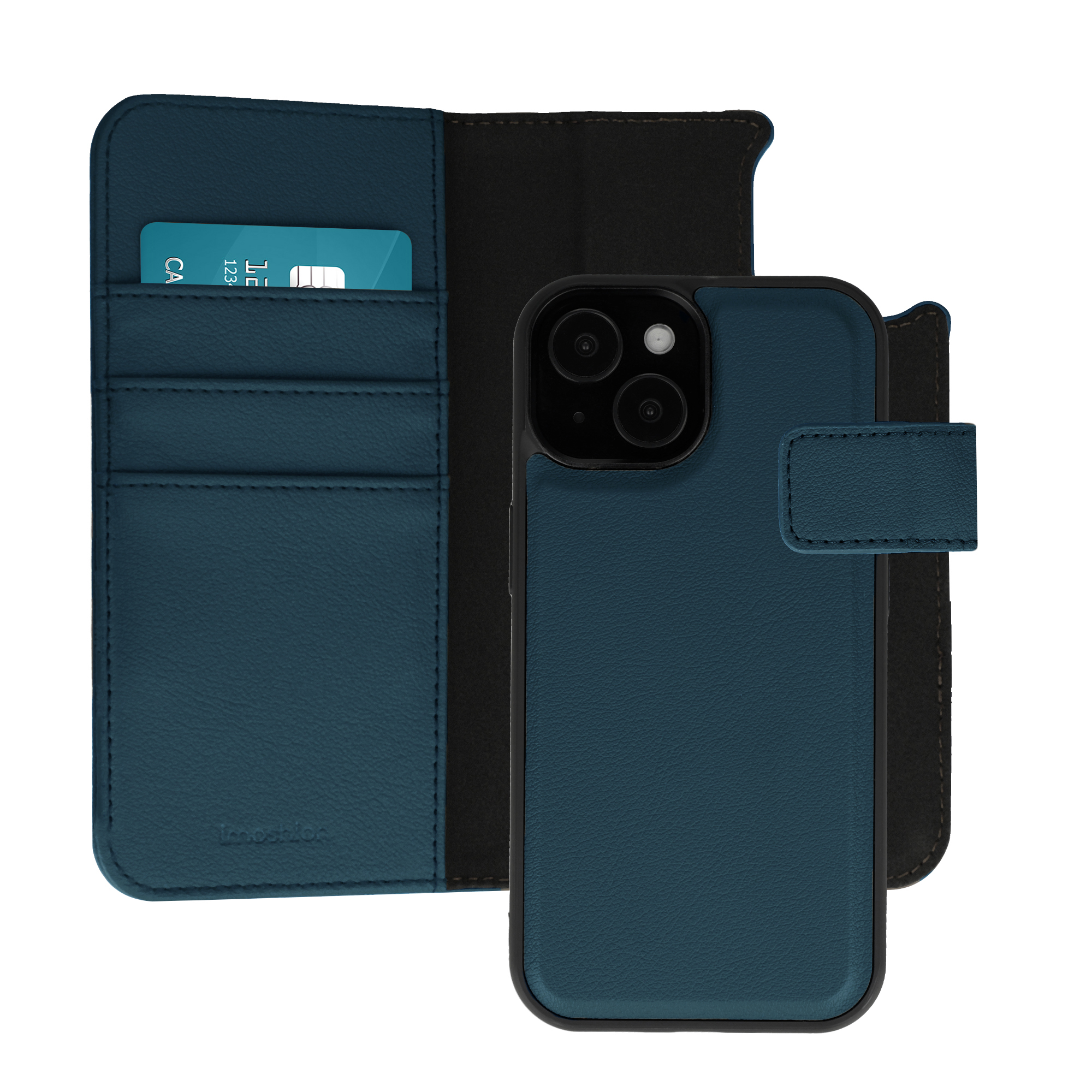 imoshion Herausnehmbare 2-in-1 Luxus-Bookcase für das Apple iPhone 15 - Blau