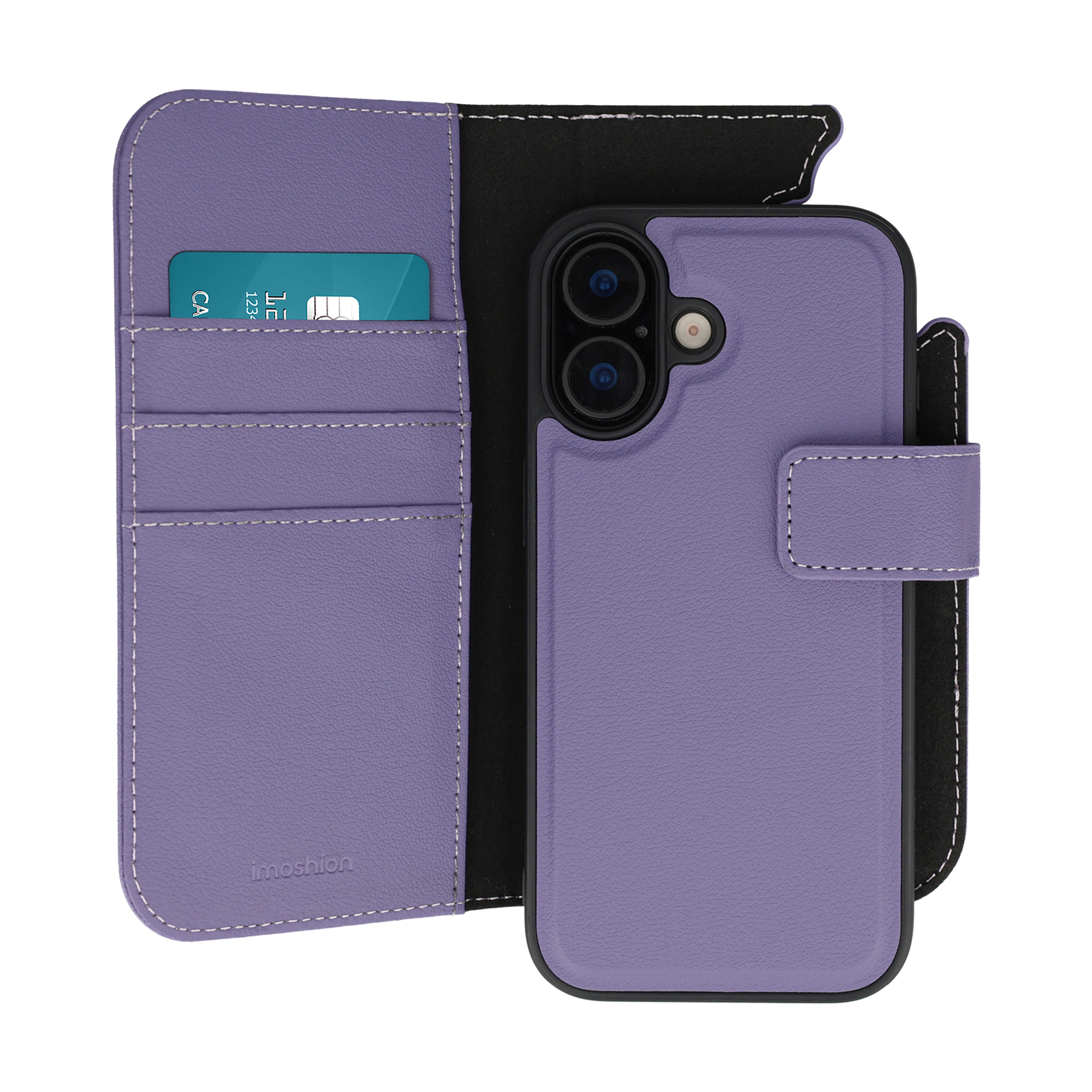 imoshion Herausnehmbare 2-in-1 Luxus-Bookcase für das Apple iPhone 16 - Violett