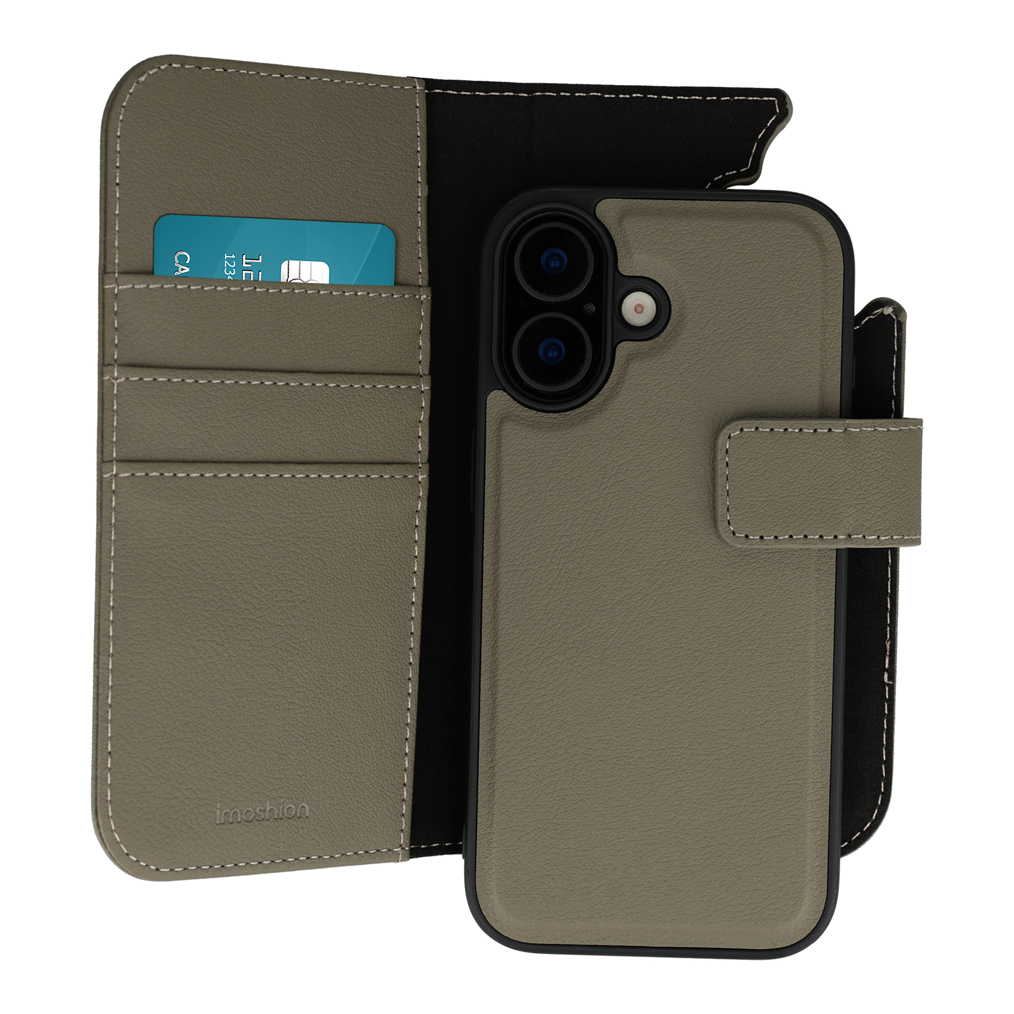 imoshion Herausnehmbare 2-in-1 Luxus-Bookcase für das Apple iPhone 16 - Grün