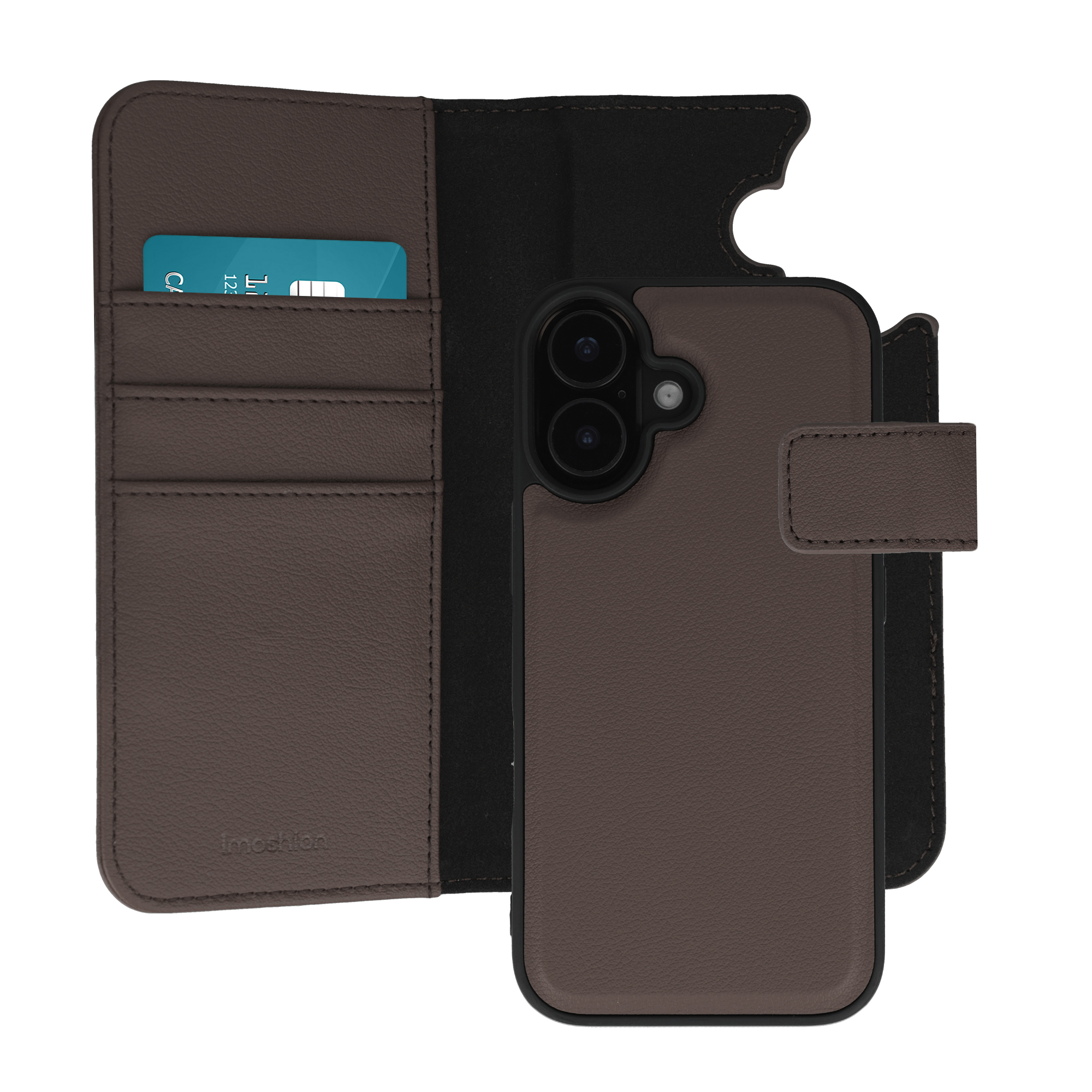 imoshion Herausnehmbare 2-in-1 Luxus-Bookcase für das Apple iPhone 17 - Braun