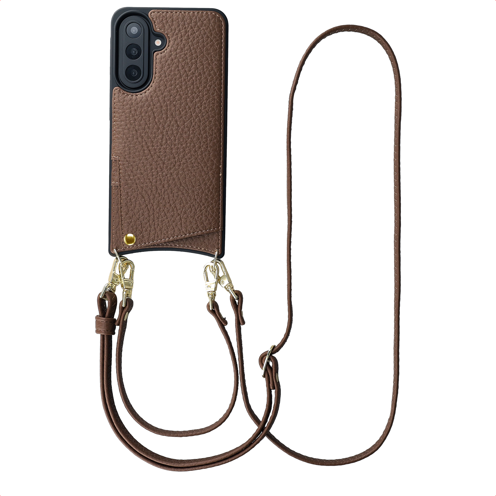 Selencia Nova HandyHülle mit Kordel und Kartenhalter für das Samsung Galaxy A57 (5G) - Mocha Brown