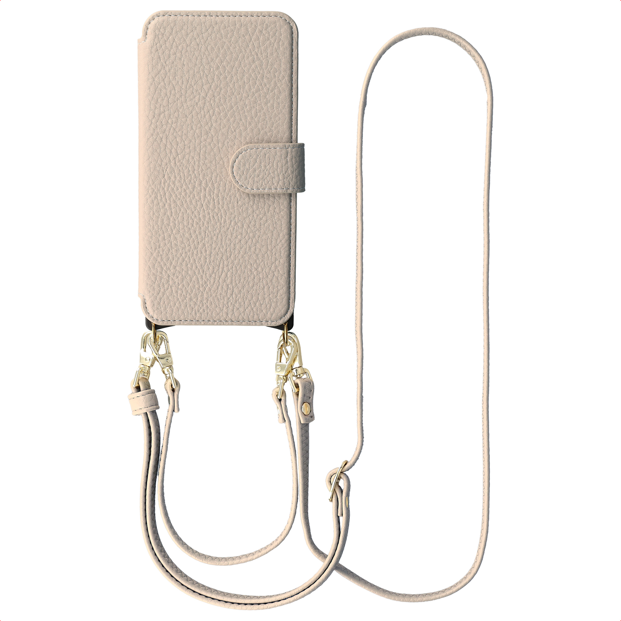 Selencia Riva Bookcase mit MagSafe und Handgelenkband für das Samsung Galaxy A37 (5G) - Beige