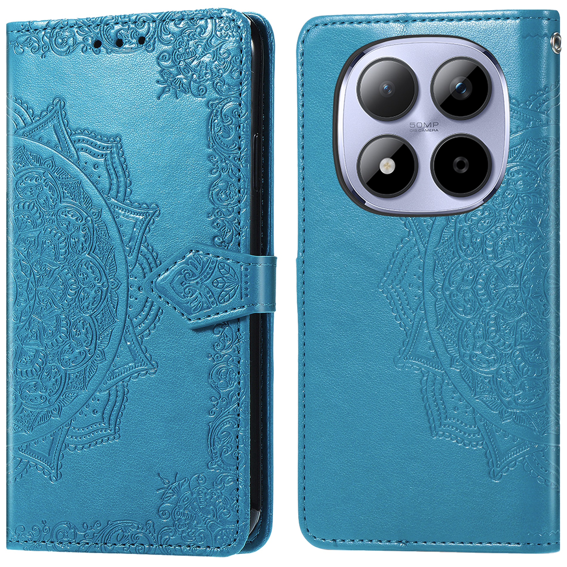 imoshion Mandala Klapphülle für das Xiaomi Redmi Note 15 Pro Plus (5G) - Türkis