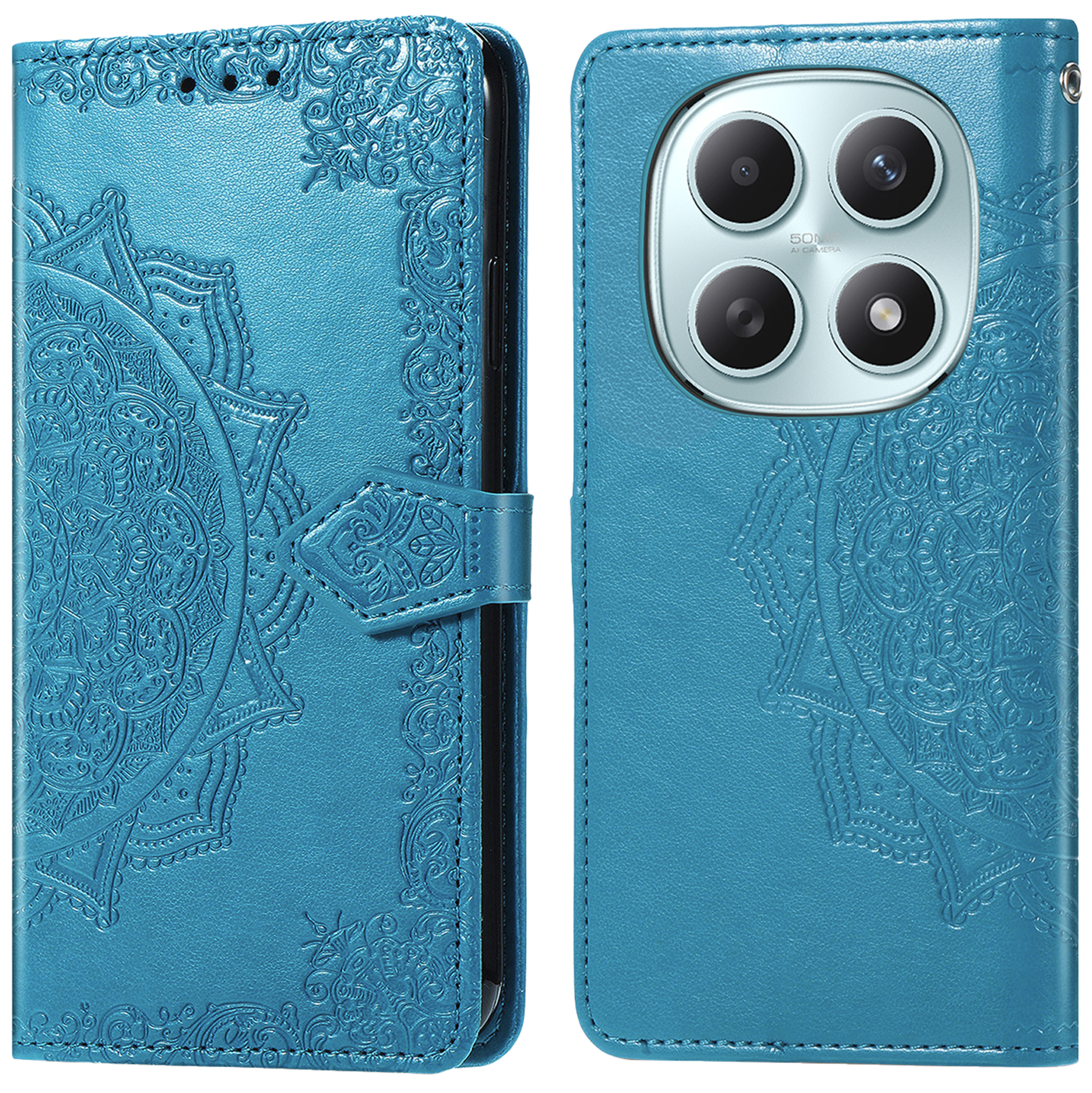imoshion Mandala Klapphülle für das Xiaomi Redmi Note 15 (5G) - Türkis