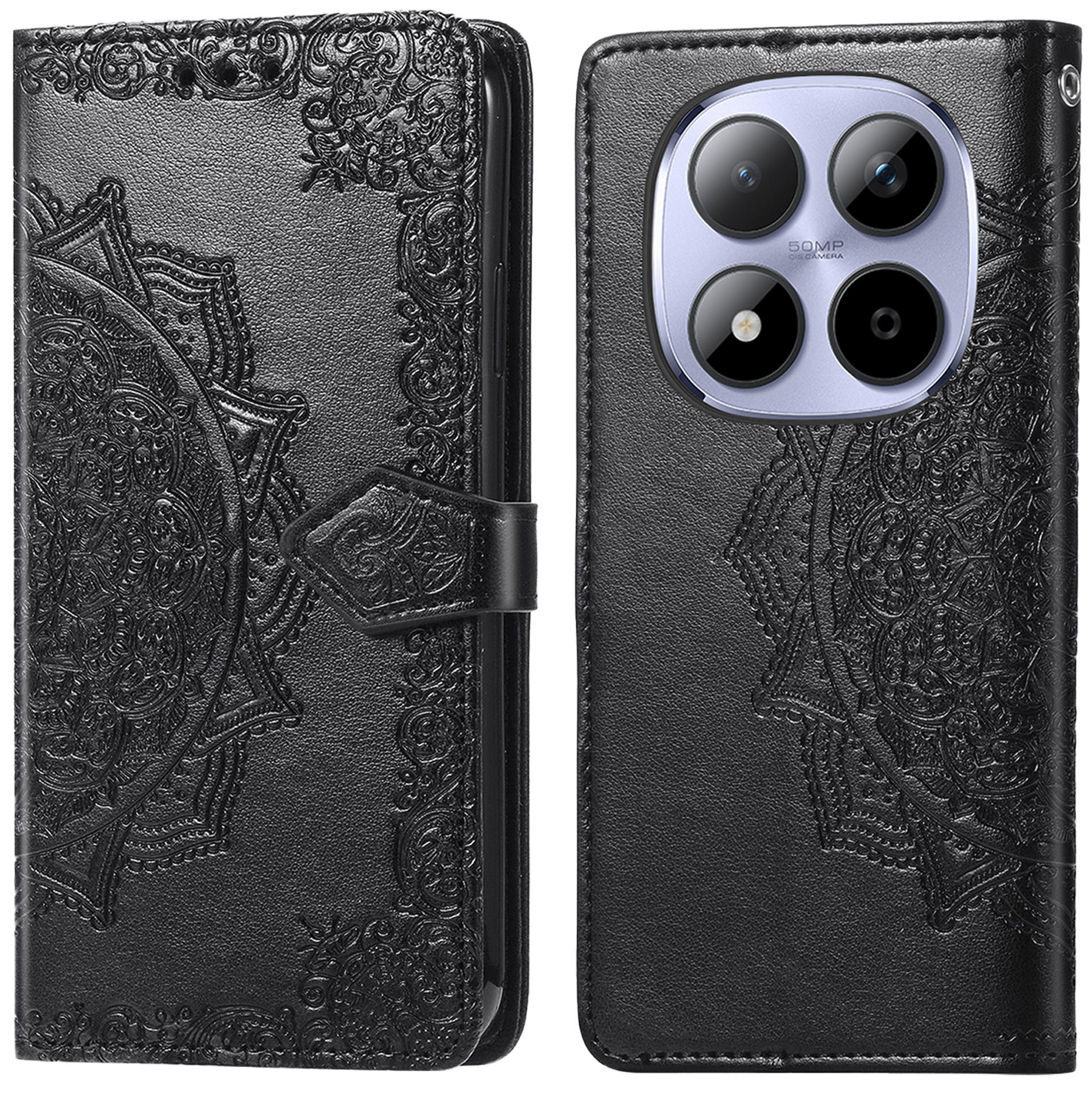 imoshion Mandala Klapphülle für das Xiaomi Redmi Note 15 Pro (5G) - Schwarz
