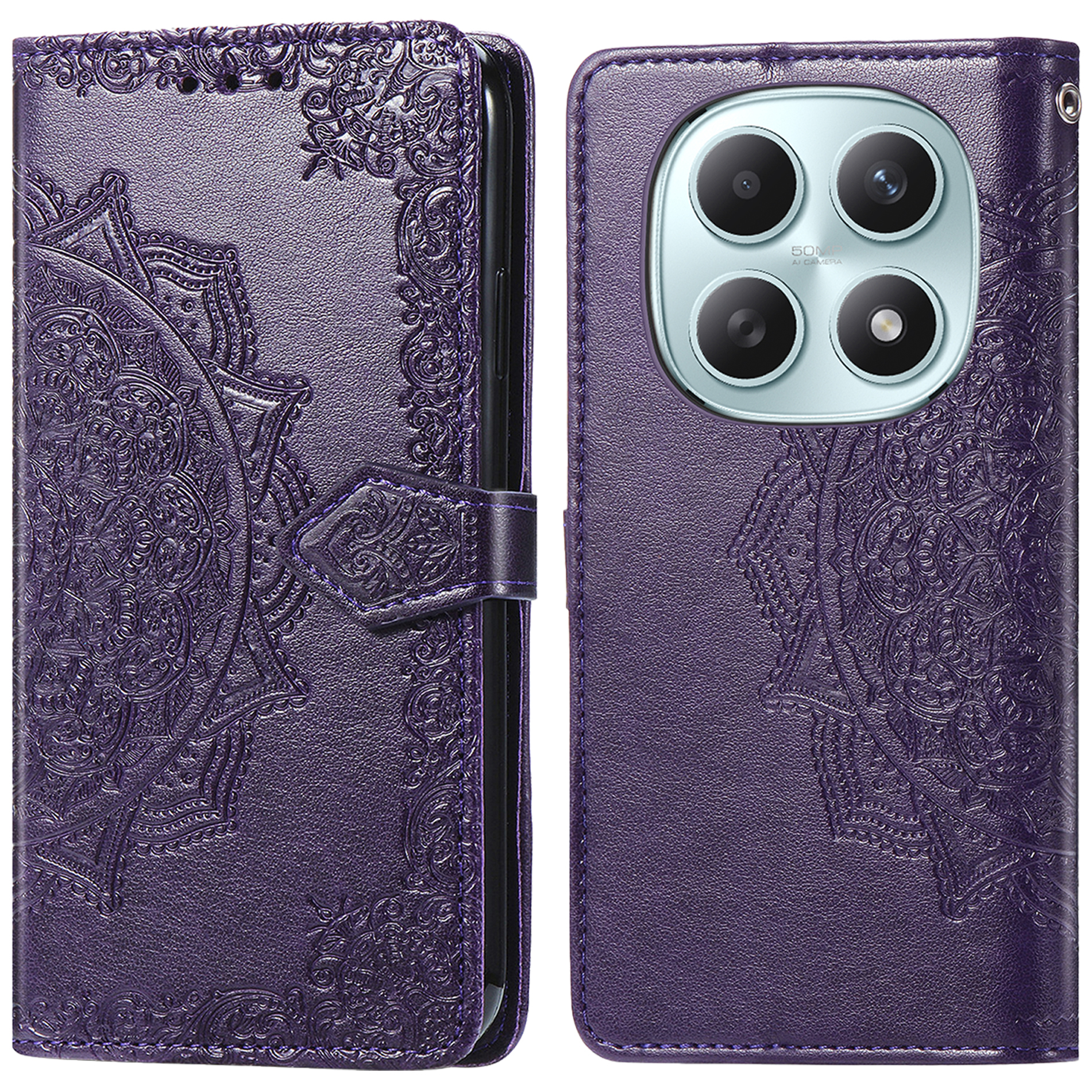 imoshion Mandala Klapphülle für das Xiaomi Redmi Note 15 (4G) - Violett