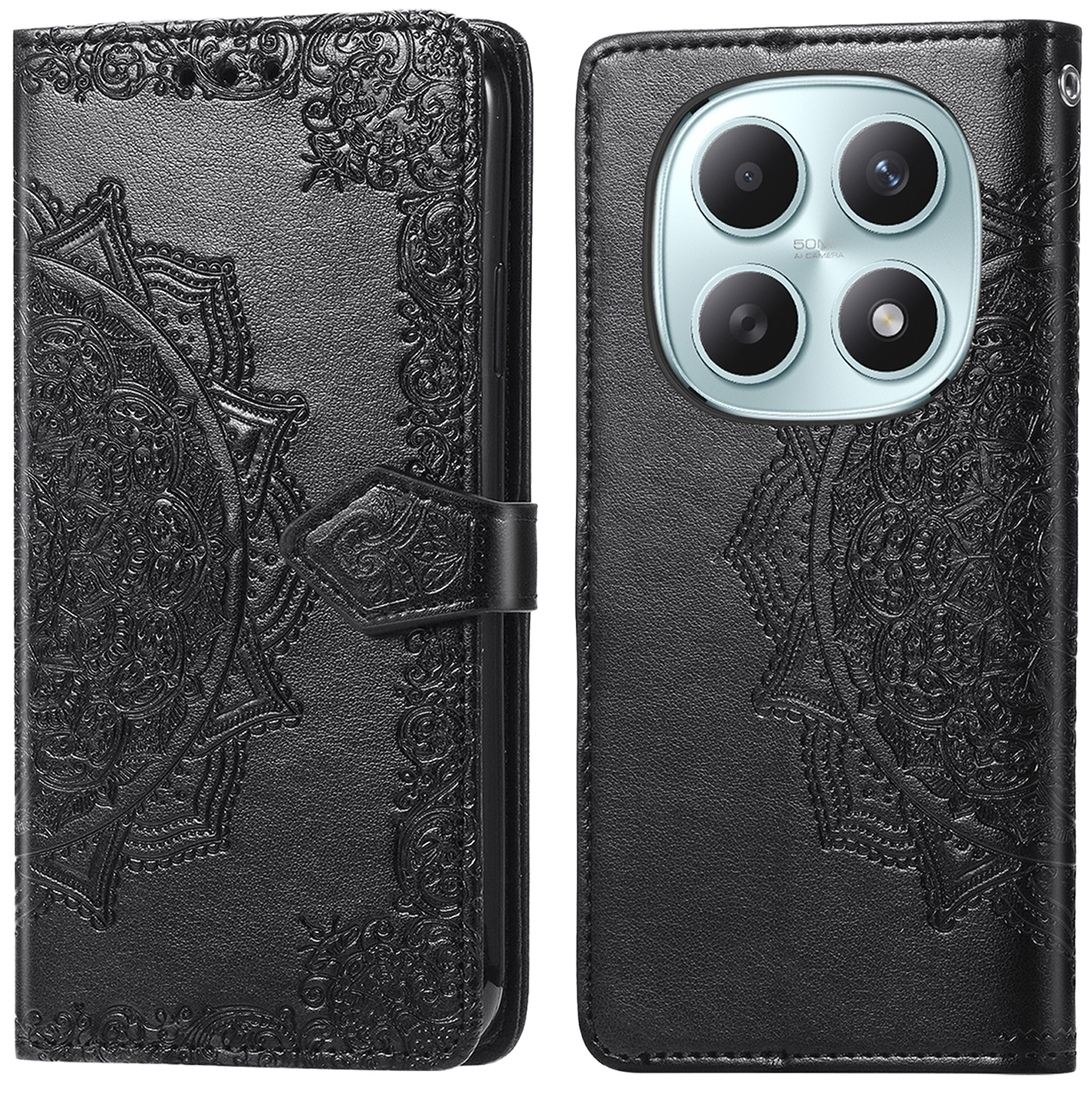 imoshion Mandala Klapphülle für das Xiaomi Redmi Note 15 (4G) - Schwarz