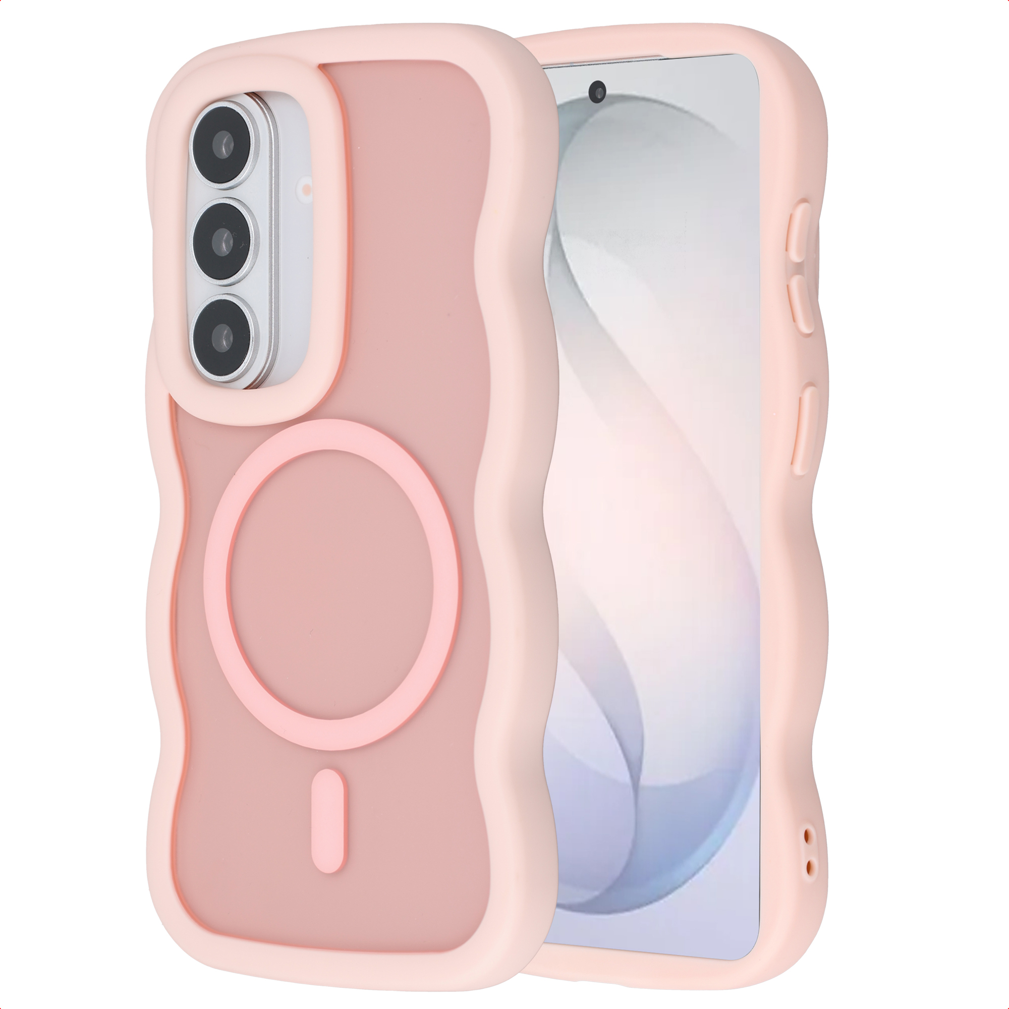 Selencia Wavy Backcover mit MagSafe für das Samsung Galaxy S26 - Soft Pink