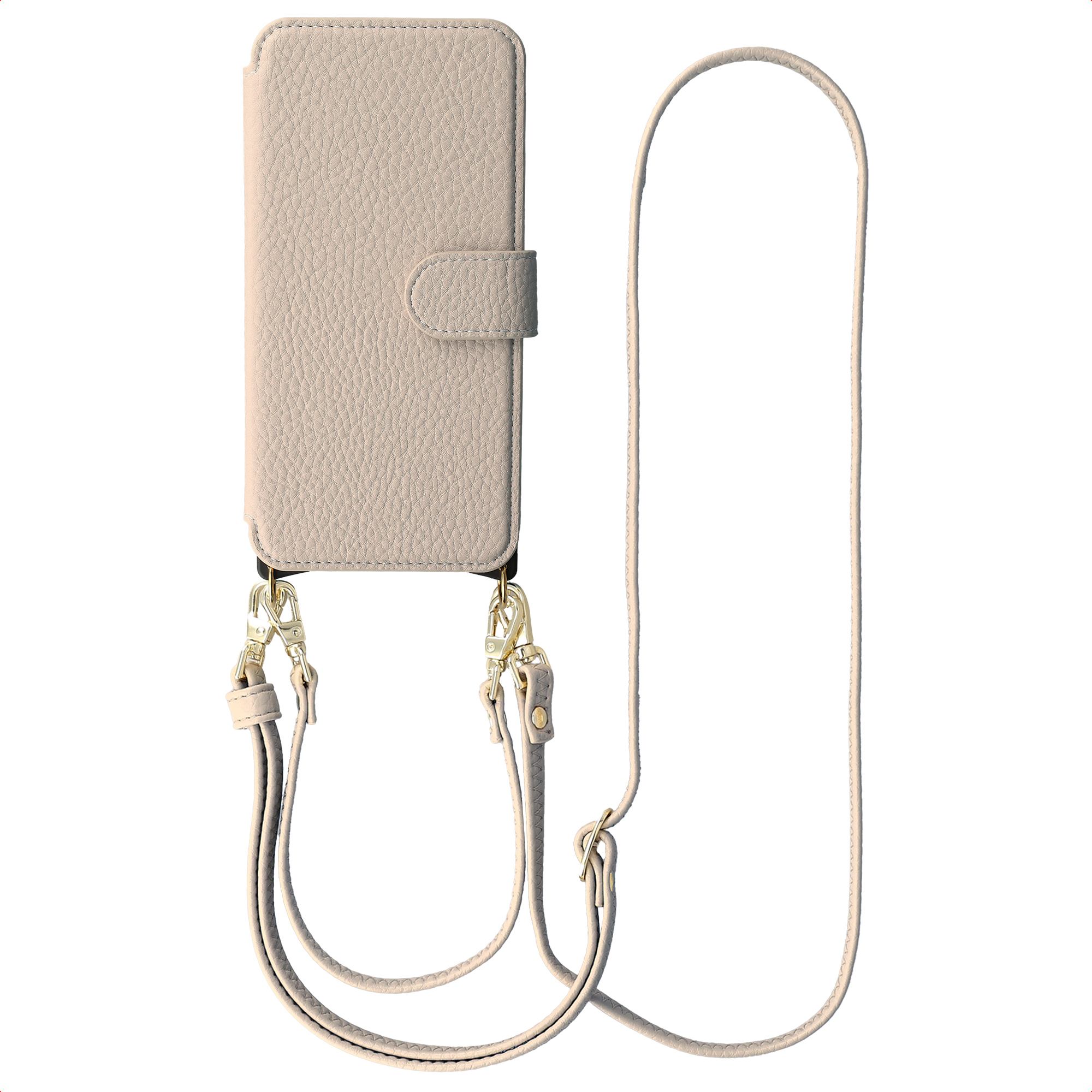 Selencia Riva Bookcase mit MagSafe und Handgelenkband für das Samsung Galaxy S26 - Beige