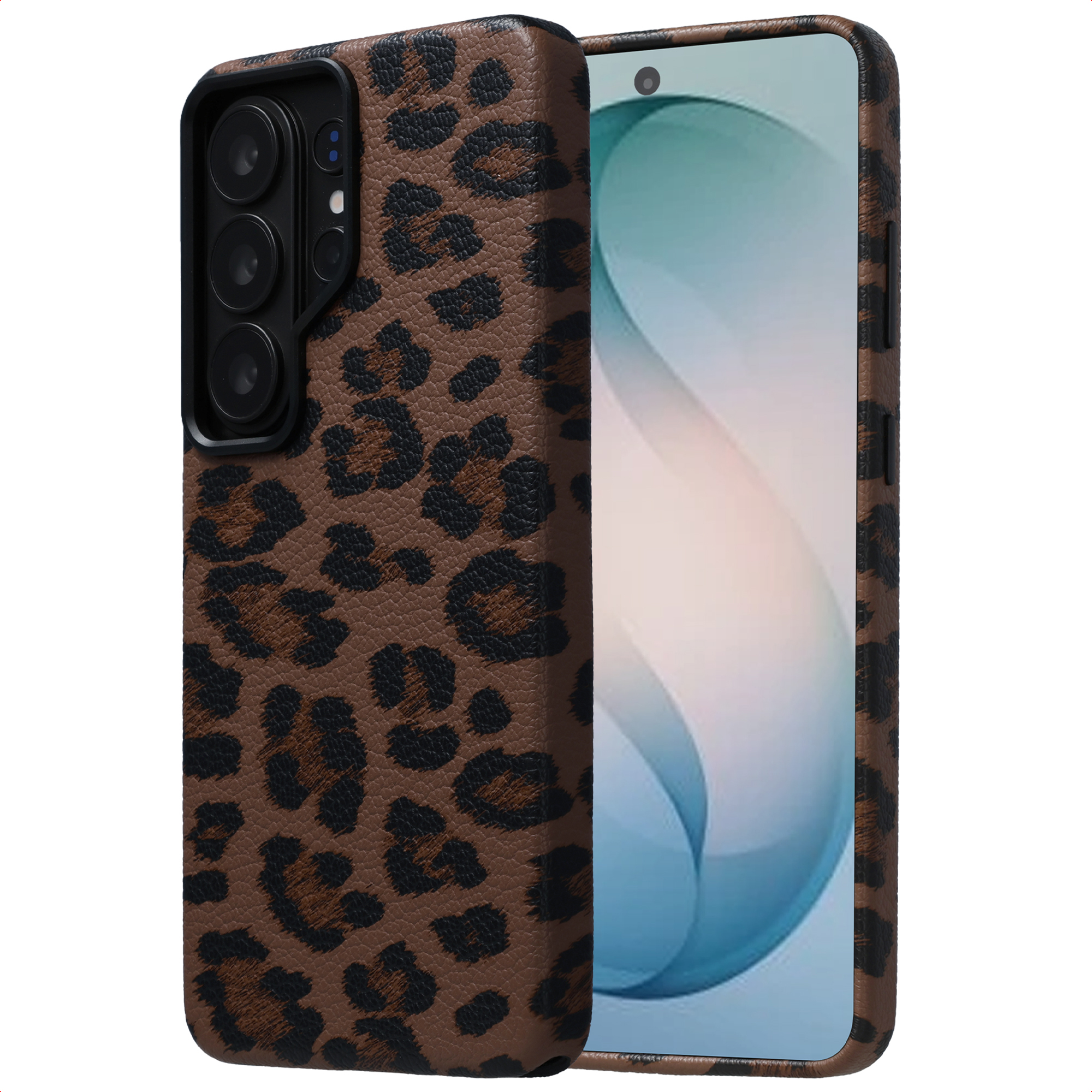 Selencia Sabi Backcover Leopardenmuster mit MagSafe für das Samsung Galaxy S26 Ultra - Mocha Brown