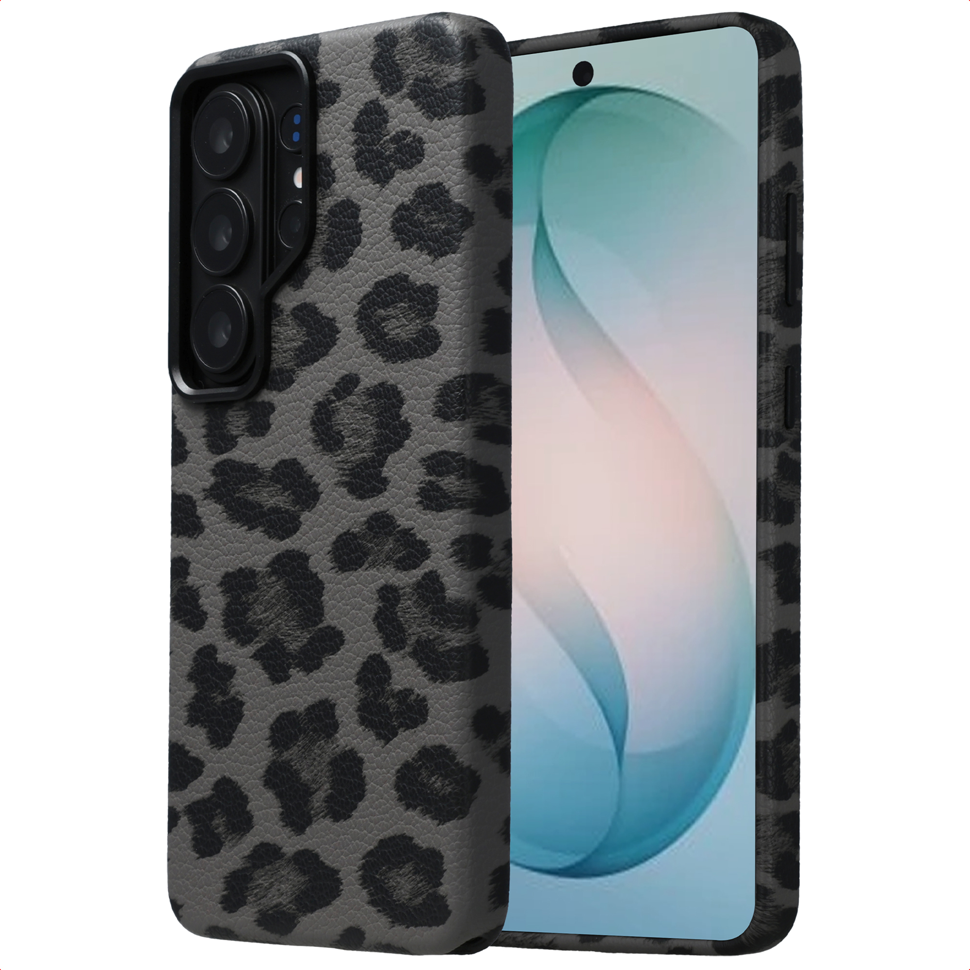 Selencia Sabi Backcover Leopardenmuster mit MagSafe für das Samsung Galaxy S26 Ultra - Midnight Black