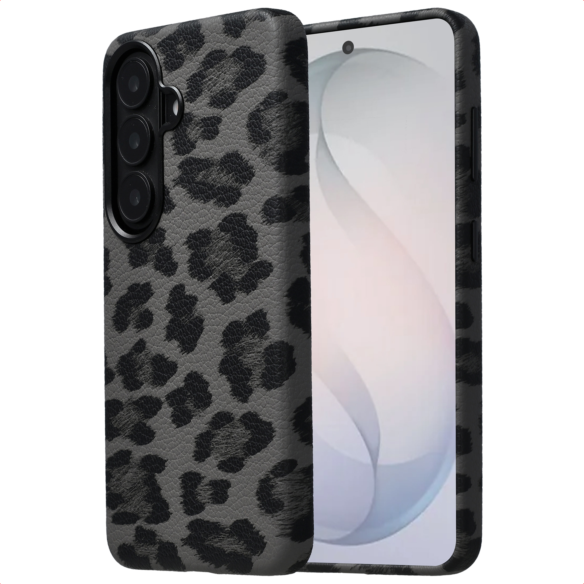 Selencia Sabi Backcover Leopardenmuster mit MagSafe für das Samsung Galaxy S26 - Midnight Black