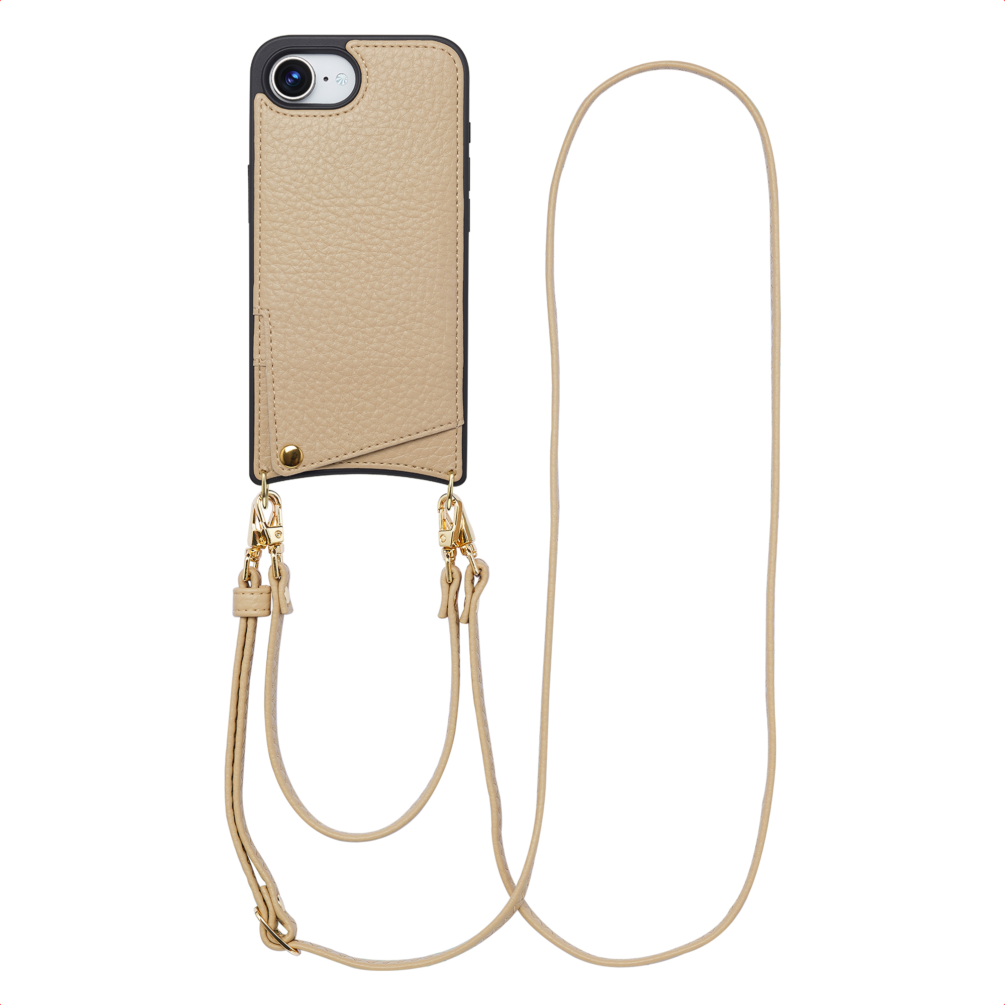 Selencia Nova HandyHülle mit Kordel und Kartenhalter für das Apple iPhone 17e / 16e - Beige