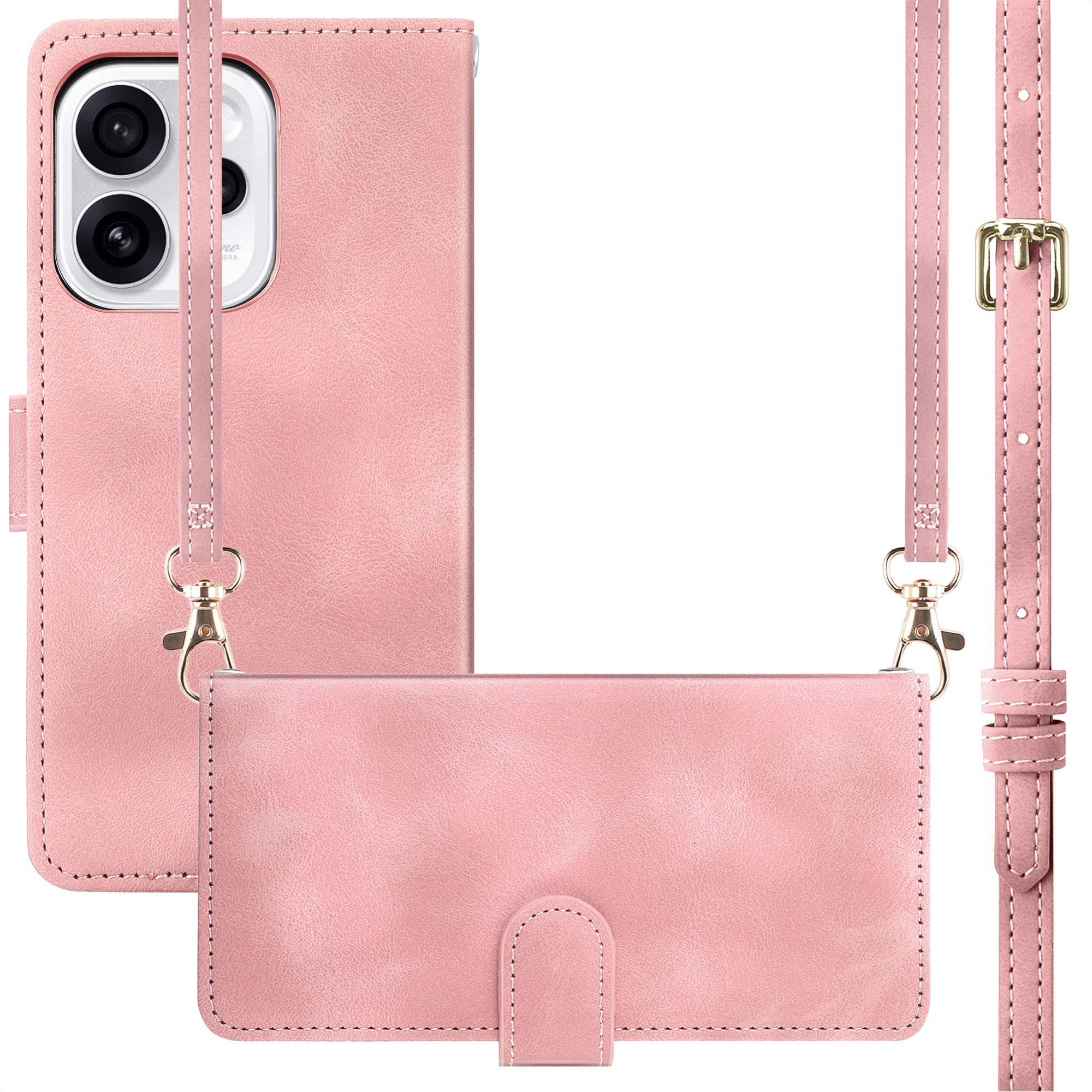 imoshion Klapphülle mit Kordel für das Oppo Reno15 F (5G) - Rosa