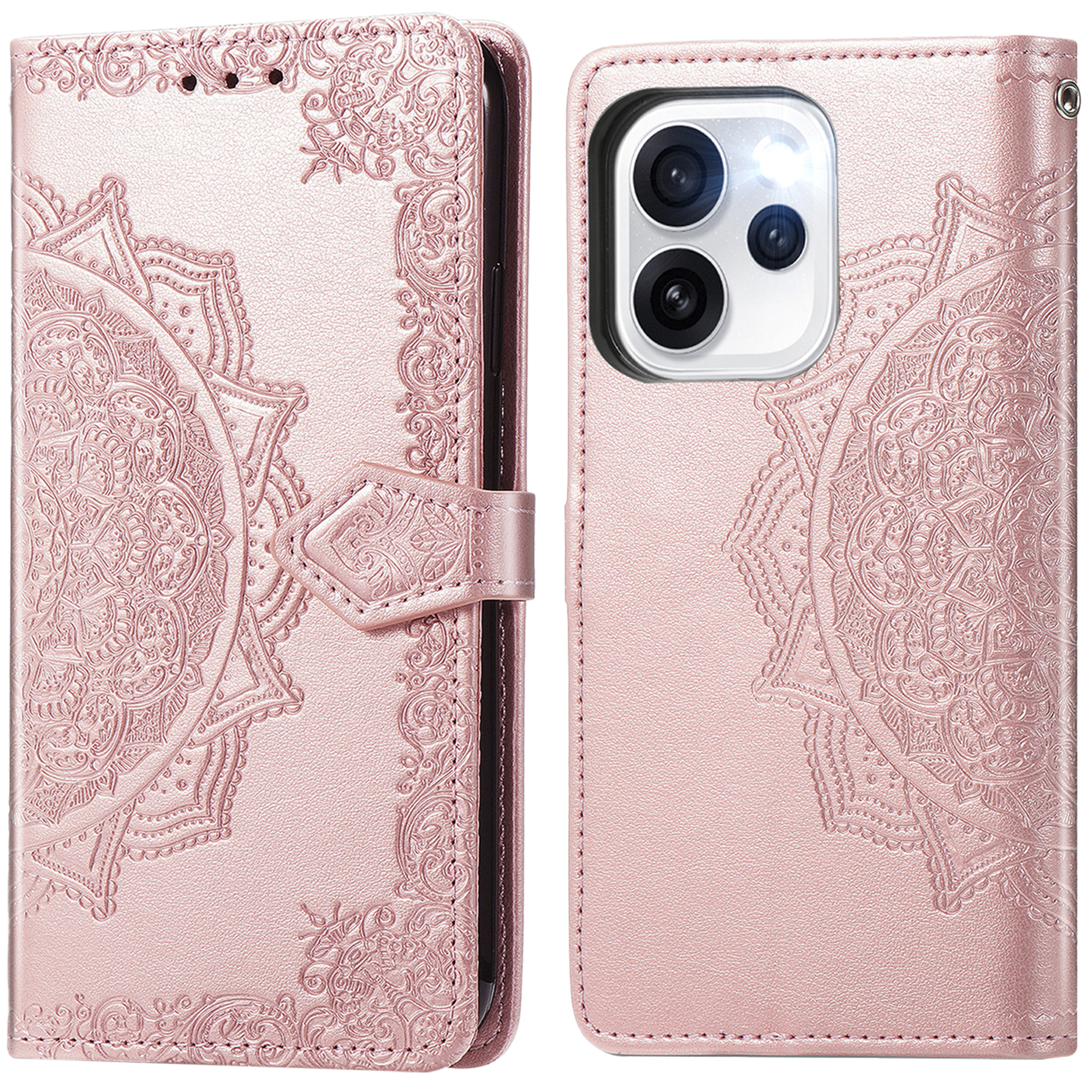imoshion Mandala Klapphülle für das Oppo Reno15 F (5G) - Rose Gold