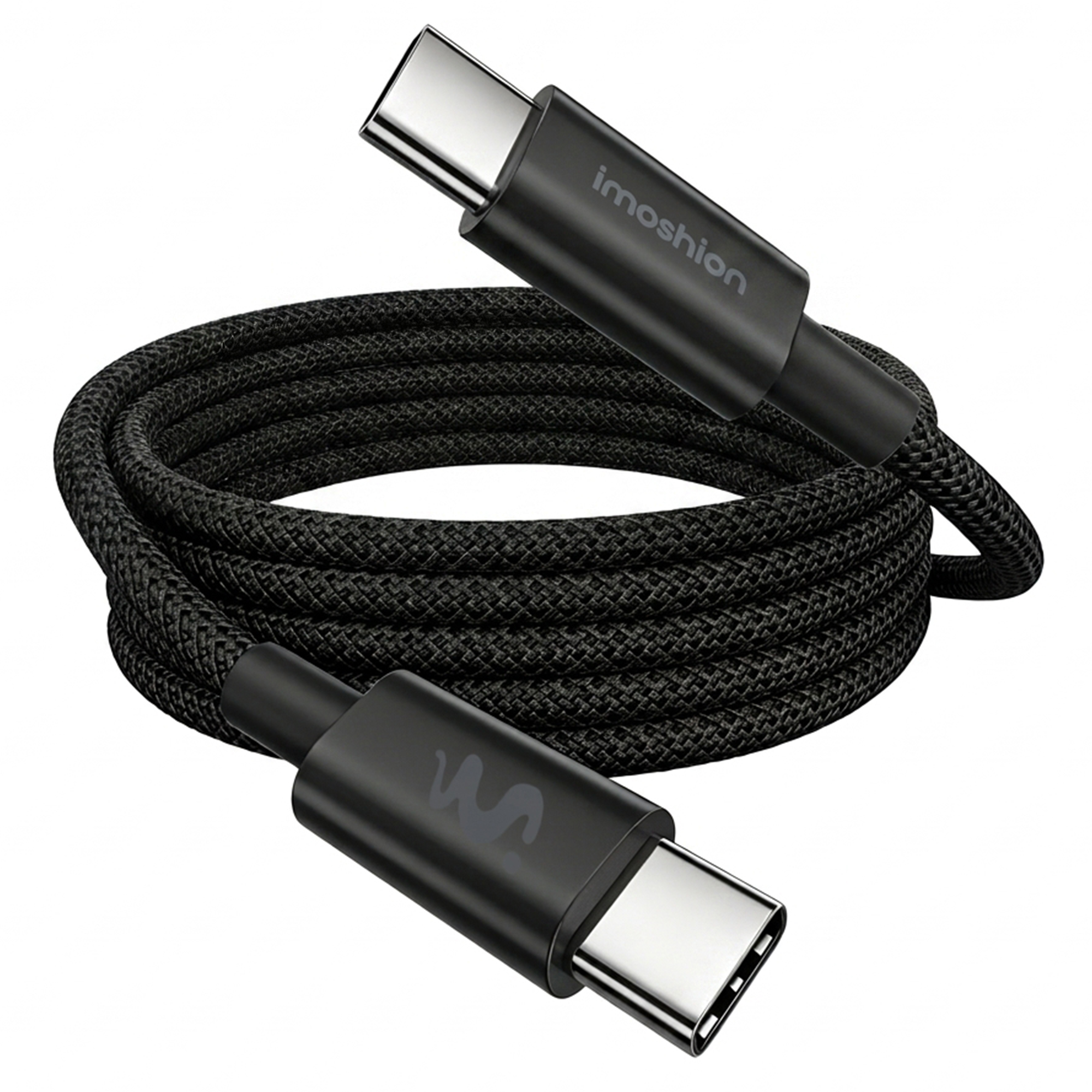 imoshion Braided USB-C-zu-USB-C-Kabel 100 W - 1 Meter - Schwarz