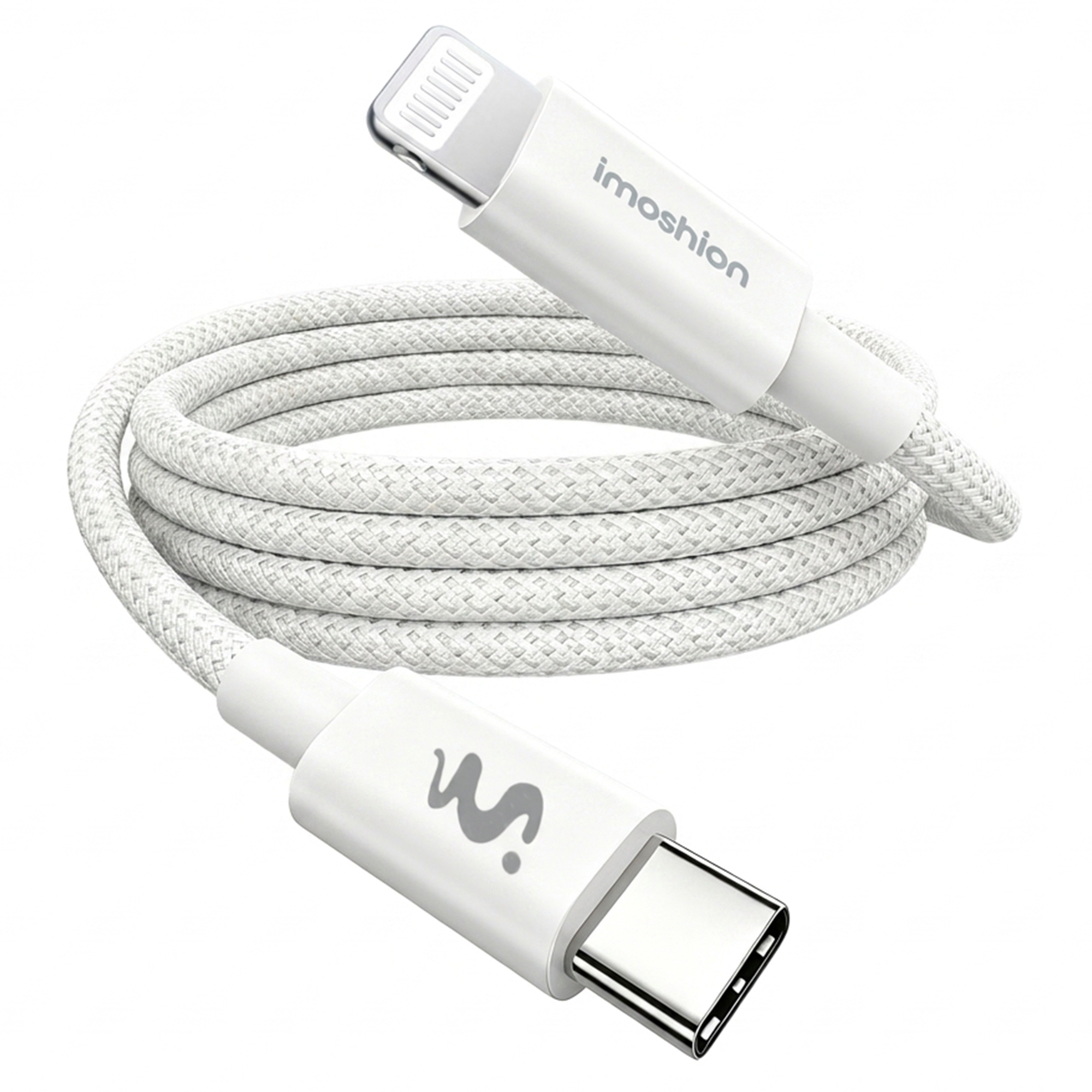 imoshion Braided USB-C-zu-Lightning-Kabel 30 W - 2 Meter - Weiß