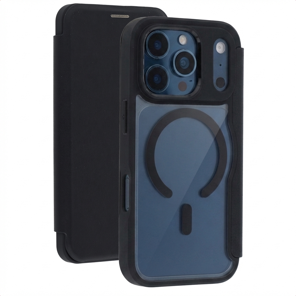 imoshion Transparente Bookcase mit MagSafe für das Apple iPhone 17 Pro - Schwarz