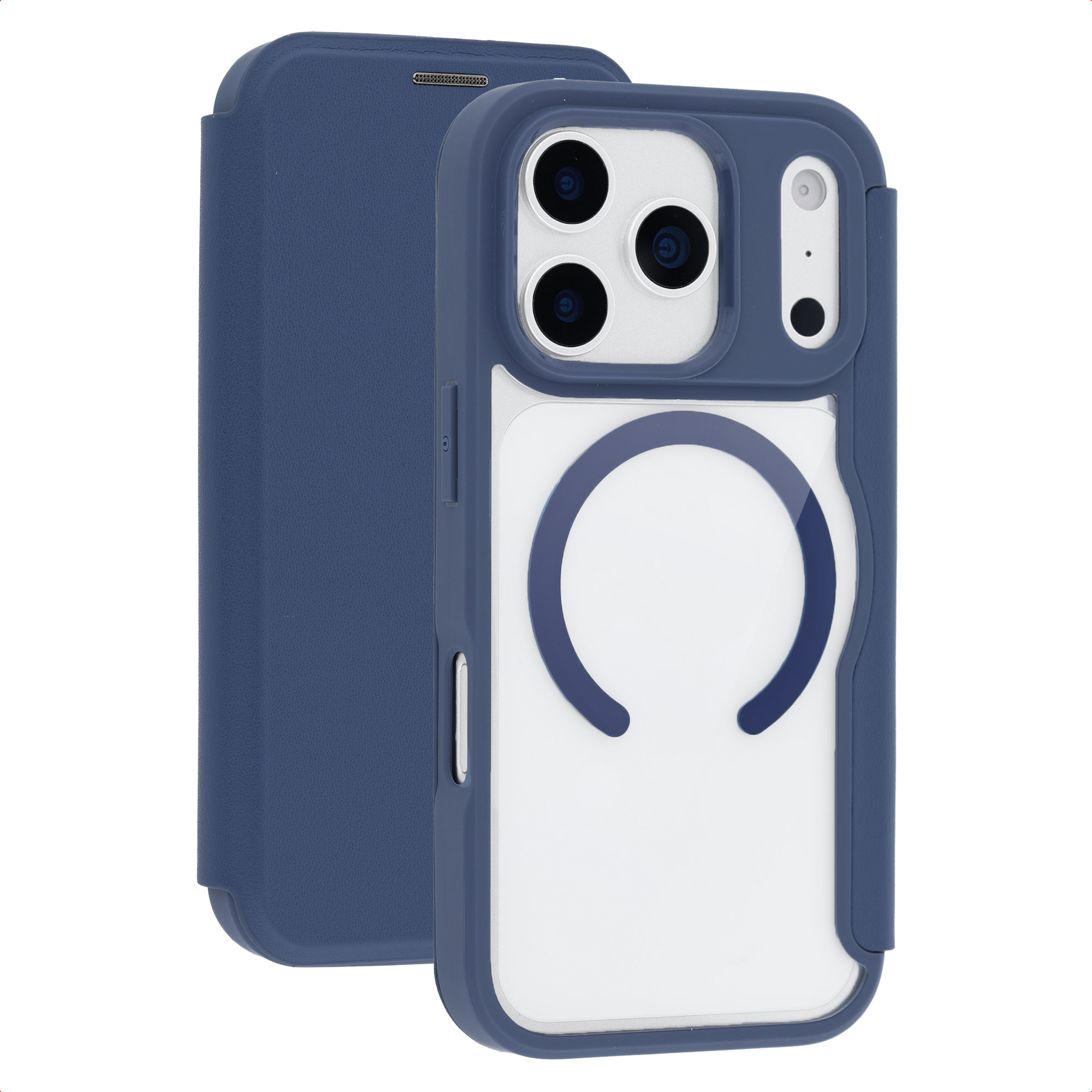 imoshion Transparente Bookcase mit MagSafe für das Apple iPhone 17 Pro - Blau