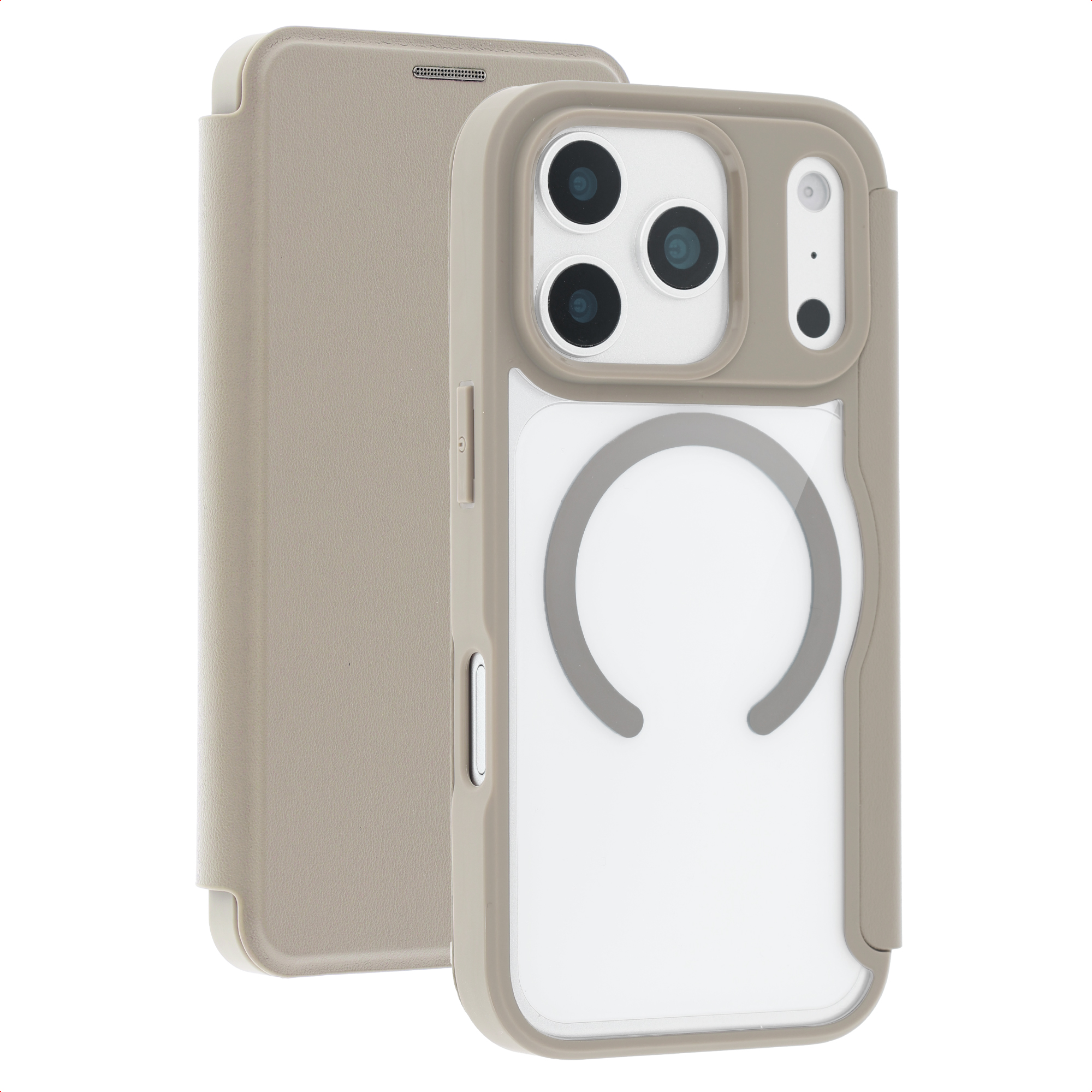 imoshion Transparente Bookcase mit MagSafe für das Apple iPhone 17 Pro Max - Beige