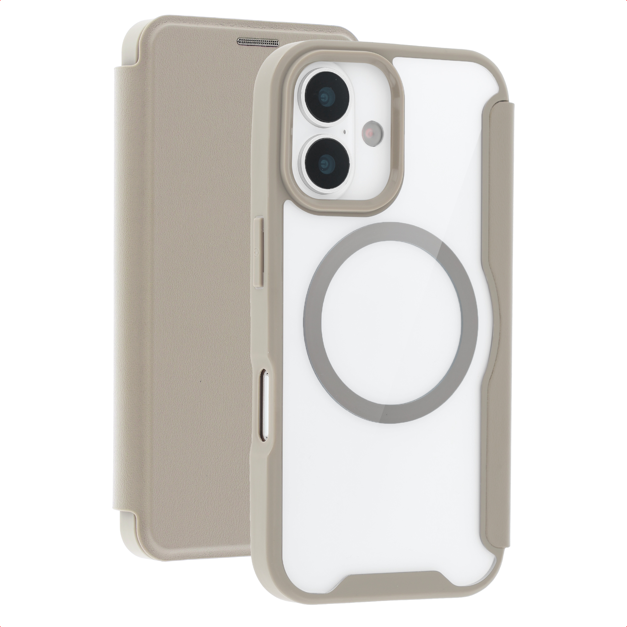 imoshion Transparente Bookcase mit MagSafe für das Apple iPhone 16 - Beige