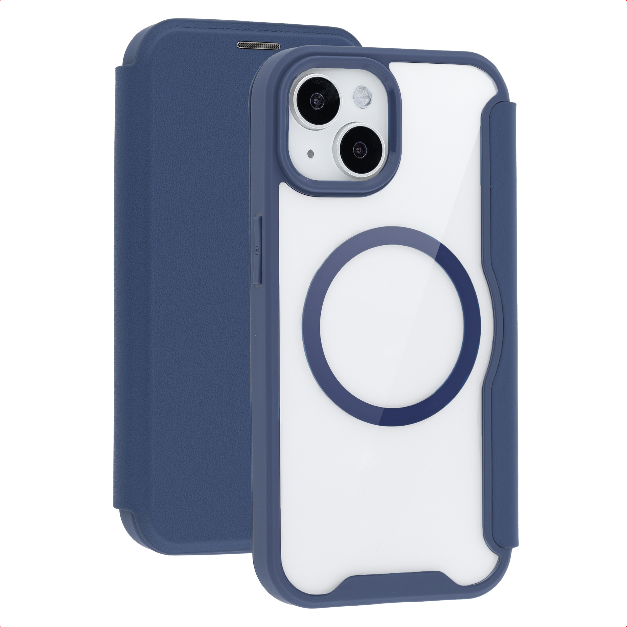 imoshion Transparente Bookcase mit MagSafe für das Apple iPhone 15 - Blau